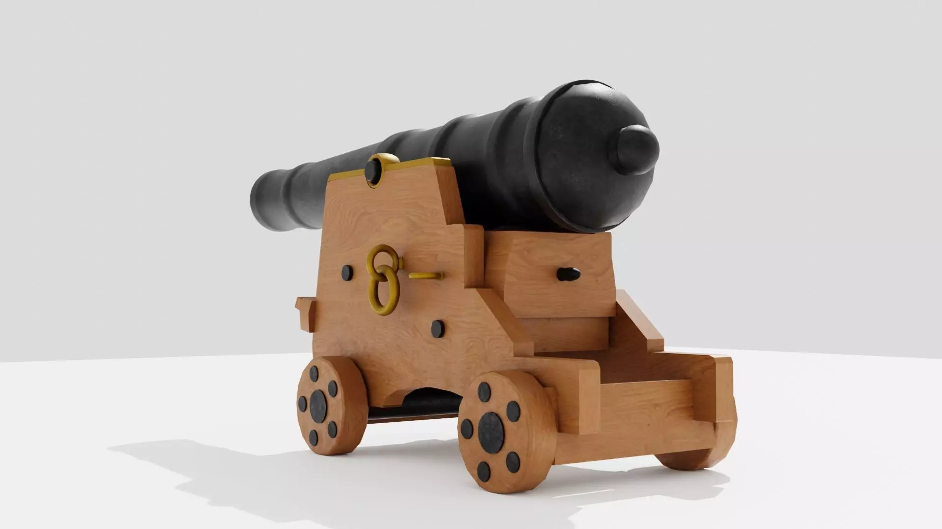 Cannon Gun Low-poly 3D model_1