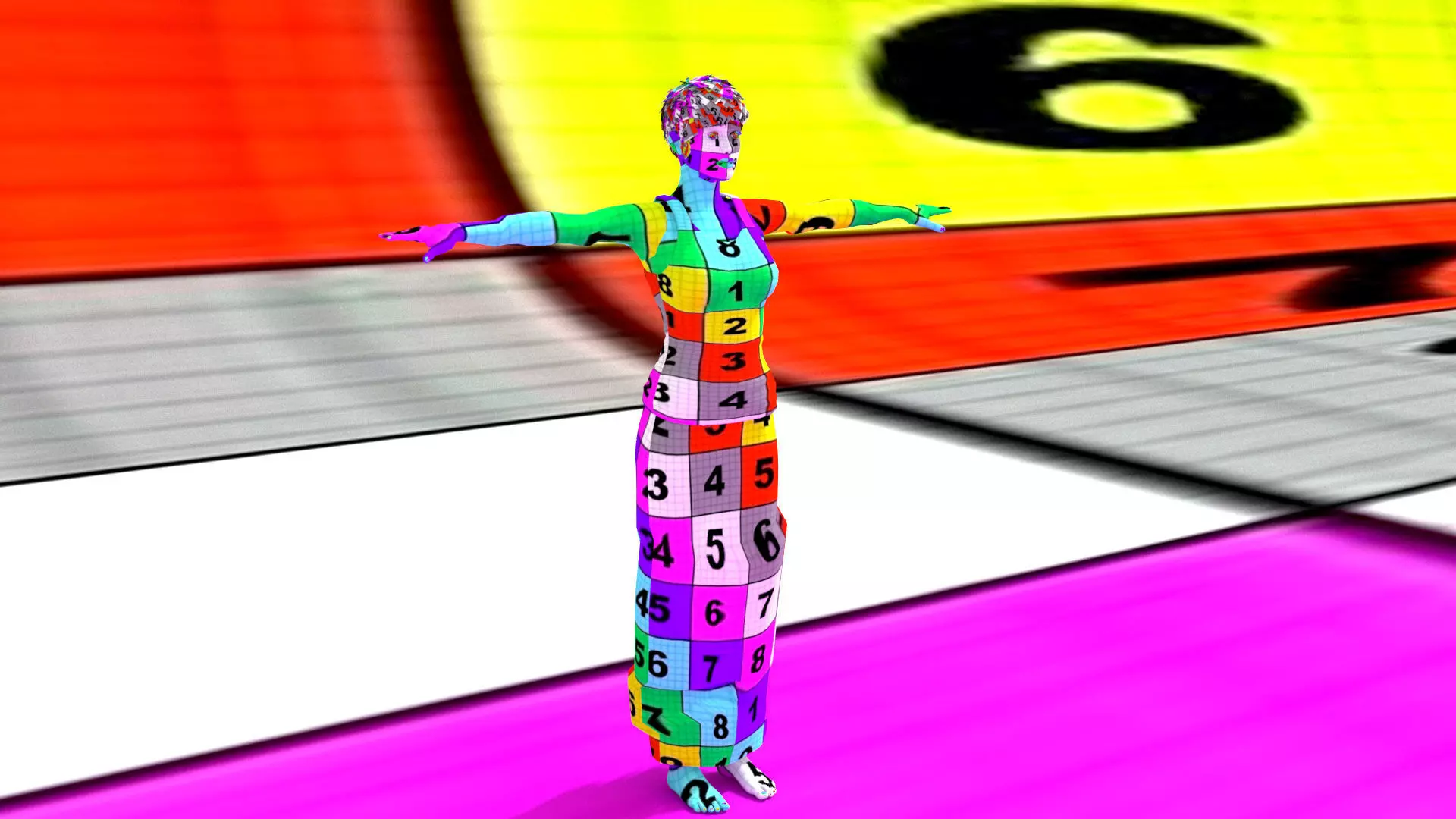 laos Female Game Character Low-poly 3D model_11