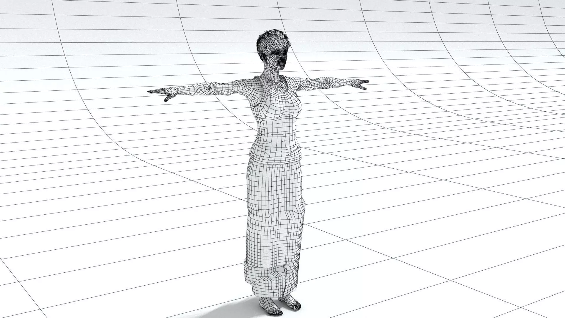 laos Female Game Character Low-poly 3D model_6