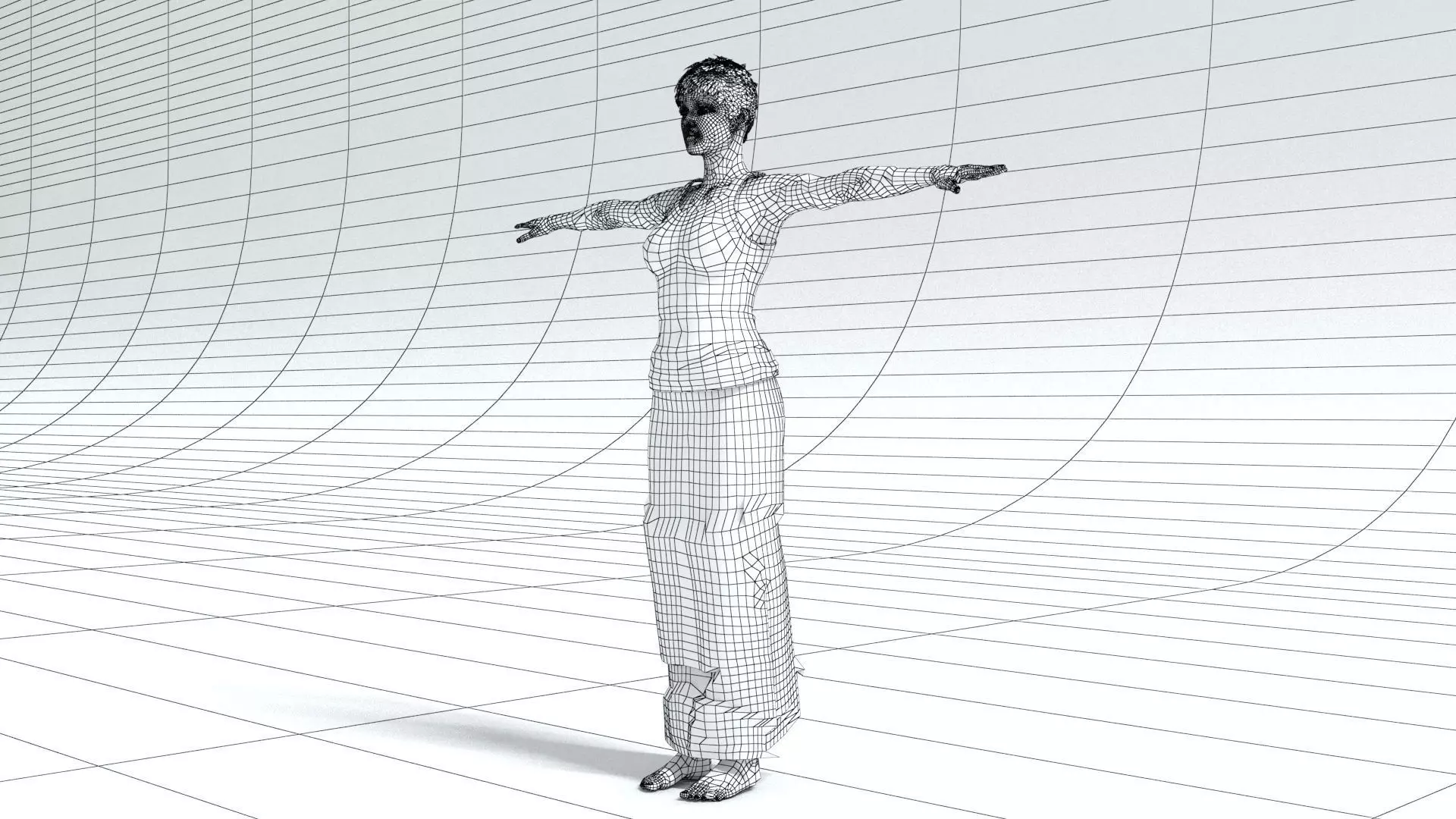 laos Female Game Character Low-poly 3D model_7