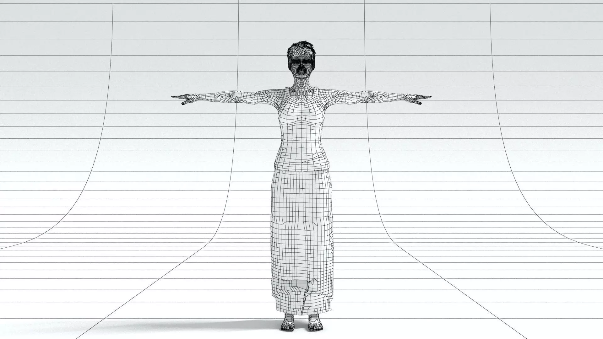 laos Female Game Character Low-poly 3D model_5