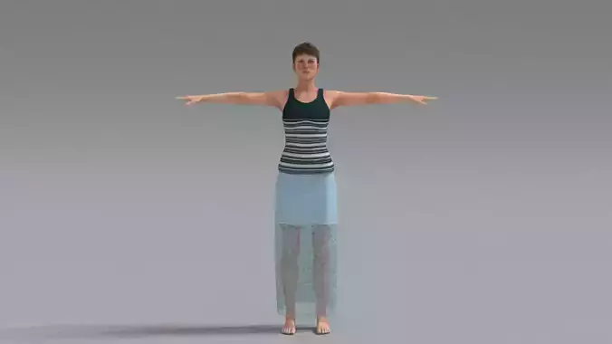 laos Female Game Character Low-poly 3D model