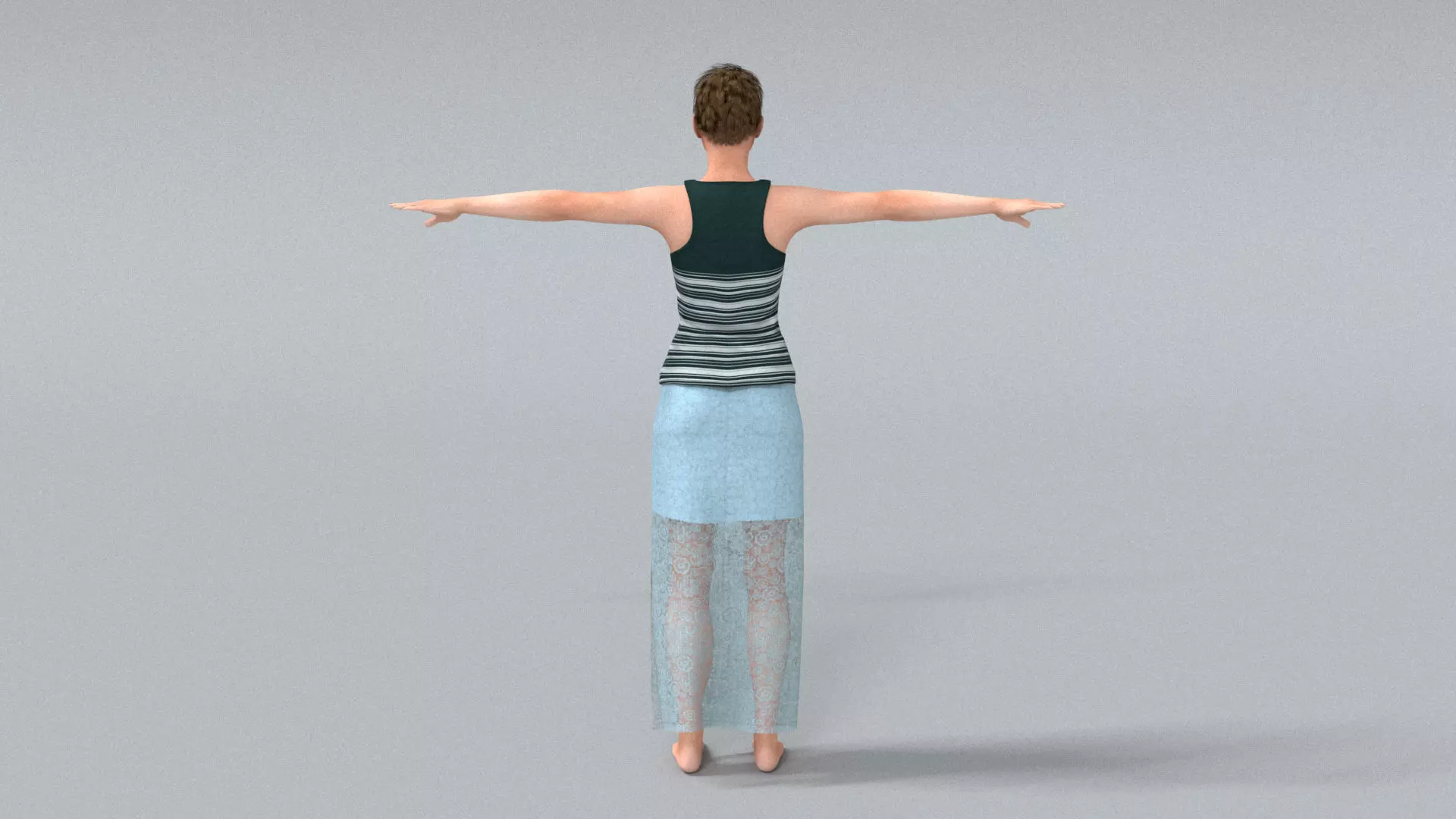 laos Female Game Character Low-poly 3D model_3