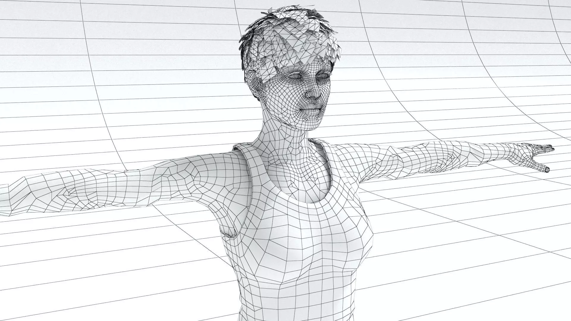 laos Female Game Character Low-poly 3D model_9