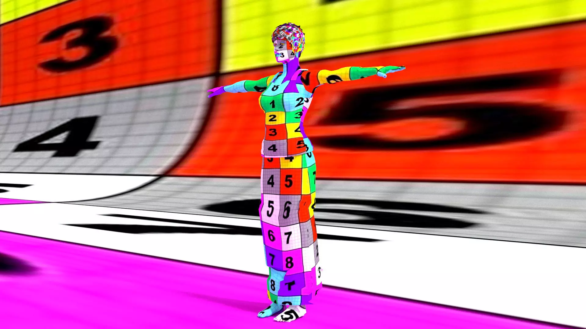 laos Female Game Character Low-poly 3D model_12