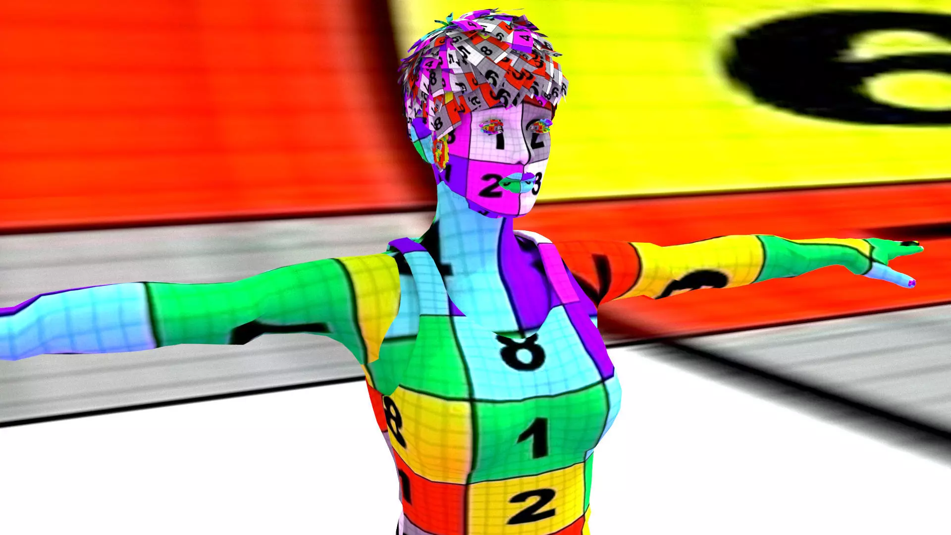 laos Female Game Character Low-poly 3D model_14