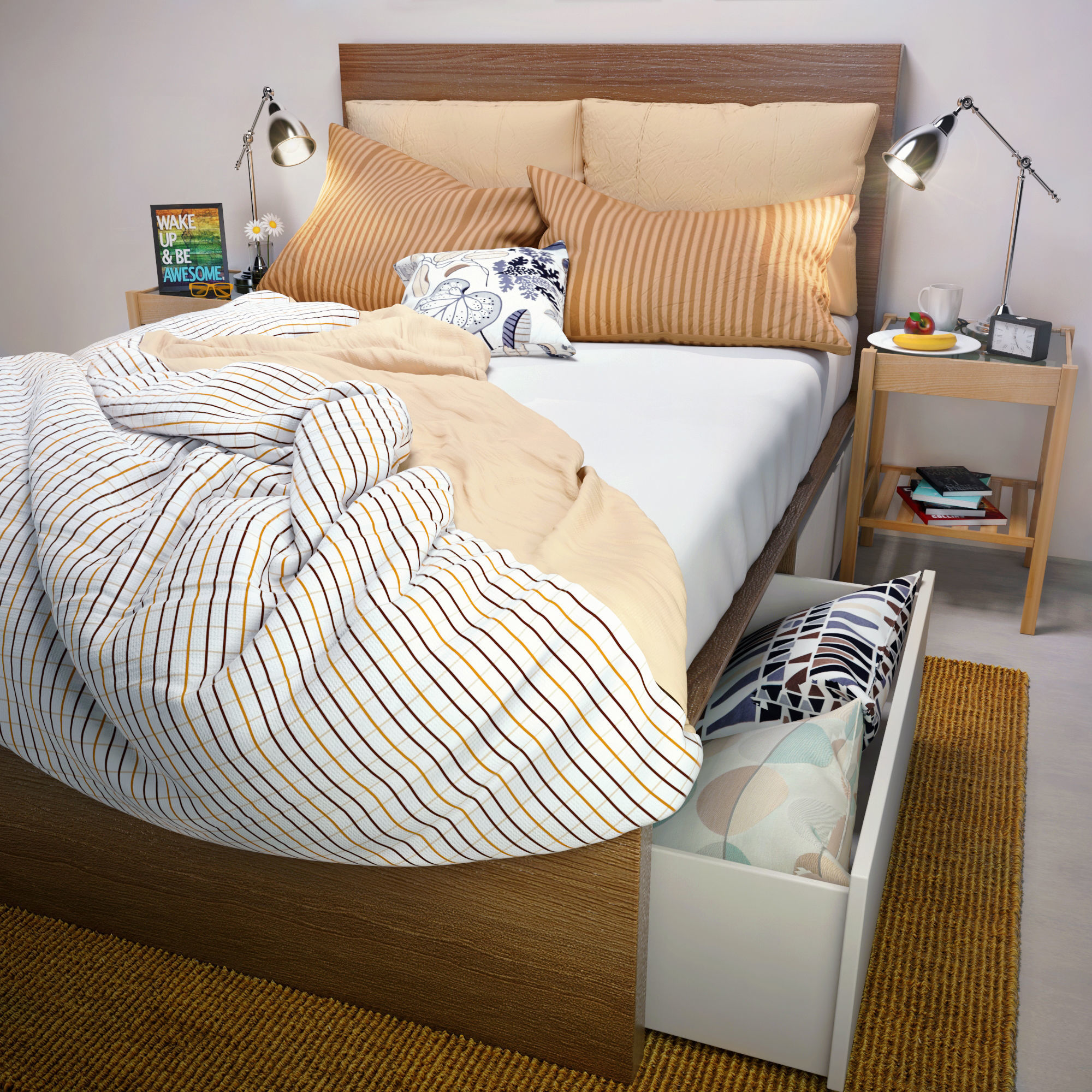 MALM Bedding Set  3D model_2