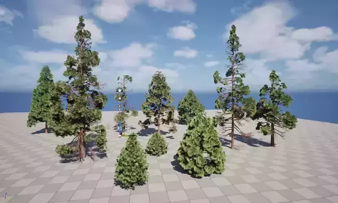 UE5 Wind Plants - cryptomeria japonica - Japanese cedar Low-poly 3D model