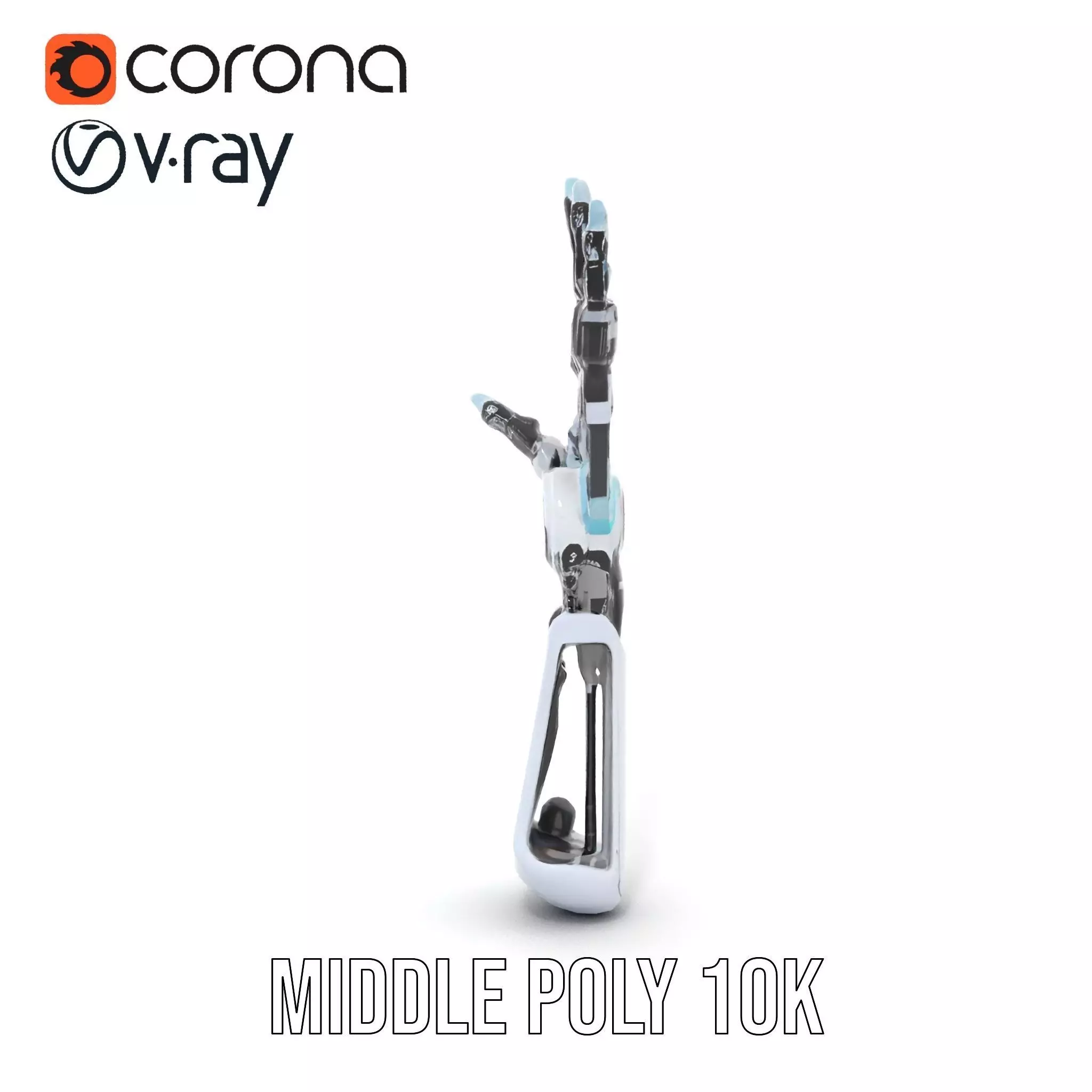 Futuristic Robotic Hand model pack with articulated fingers Low-poly 3D model_6