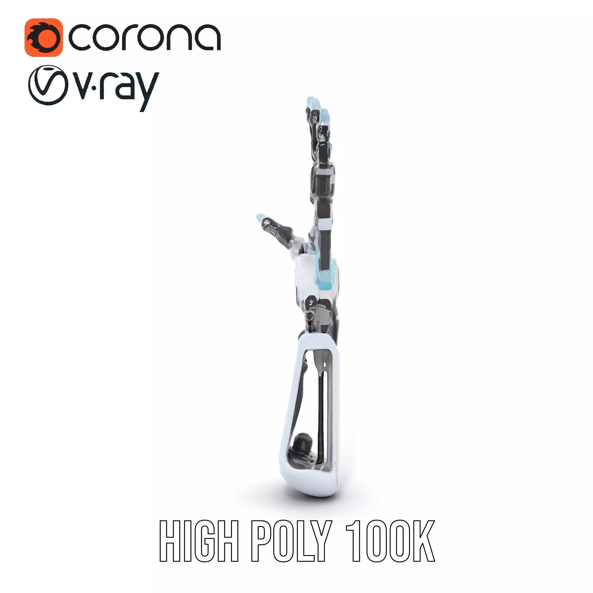 Futuristic Robotic Hand model pack with articulated fingers Low-poly 3D model_20