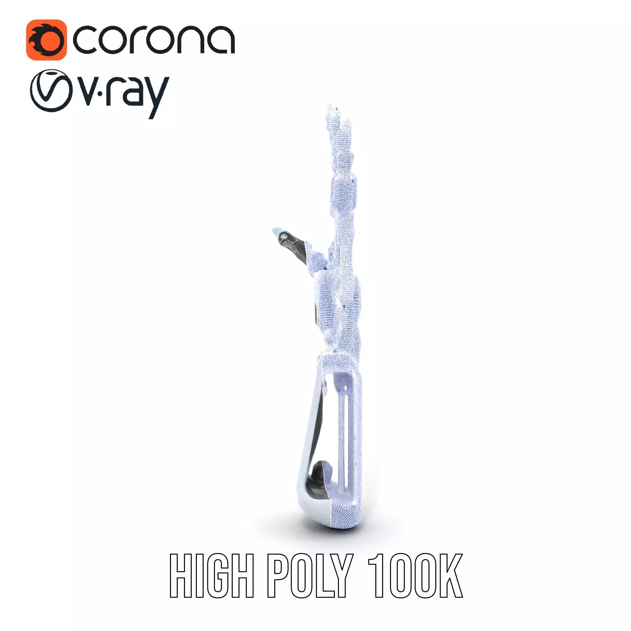 Futuristic Robotic Hand model pack with articulated fingers Low-poly 3D model_32