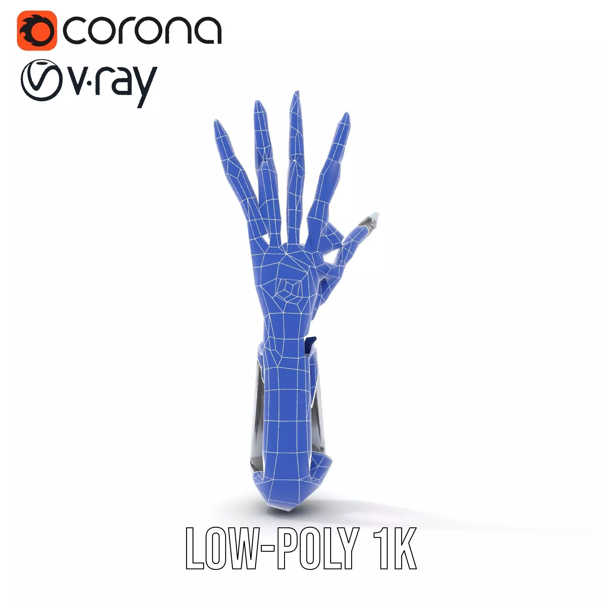 Futuristic Robotic Hand model pack with articulated fingers Low-poly 3D model_25