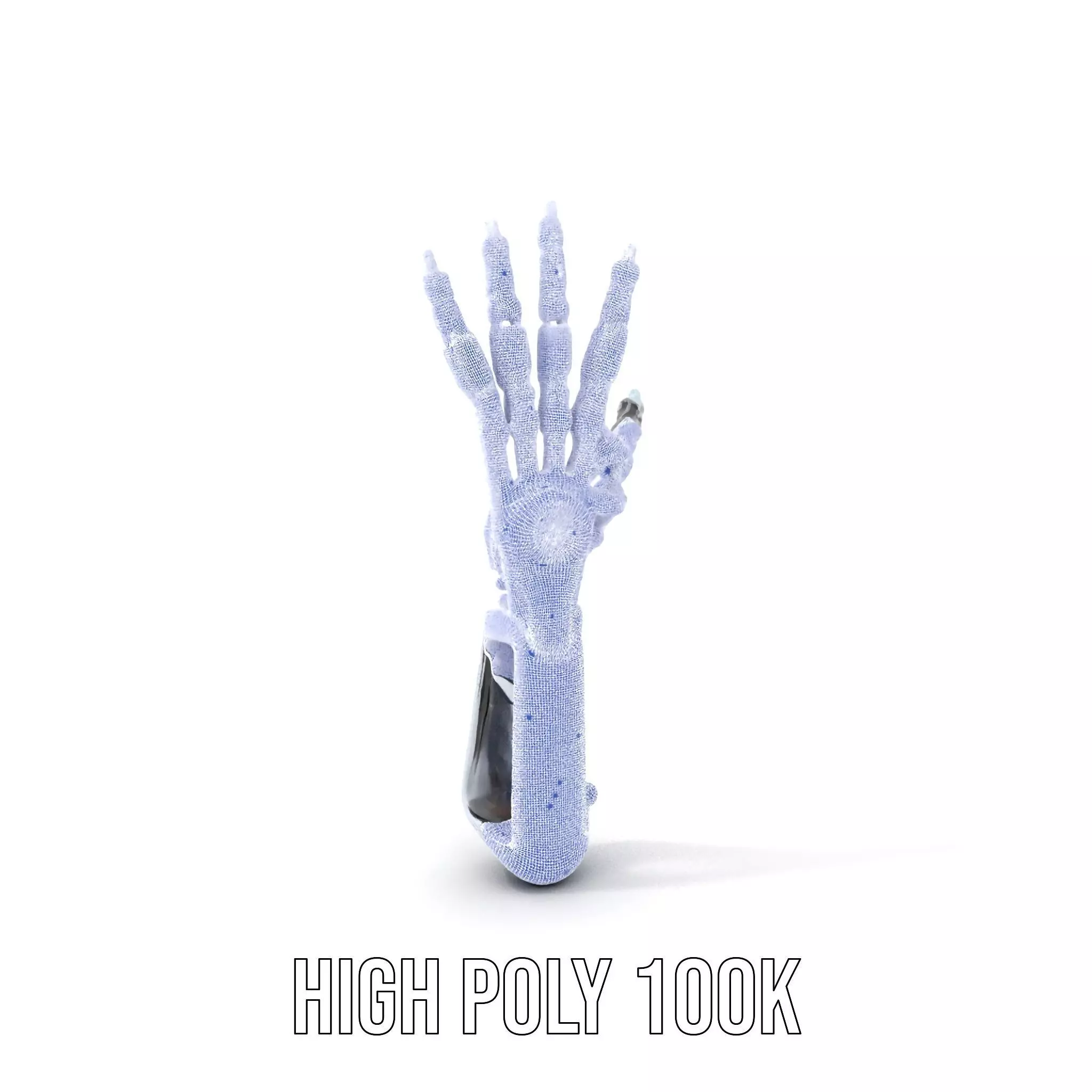 Futuristic Robotic Hand model pack with articulated fingers Low-poly 3D model_5