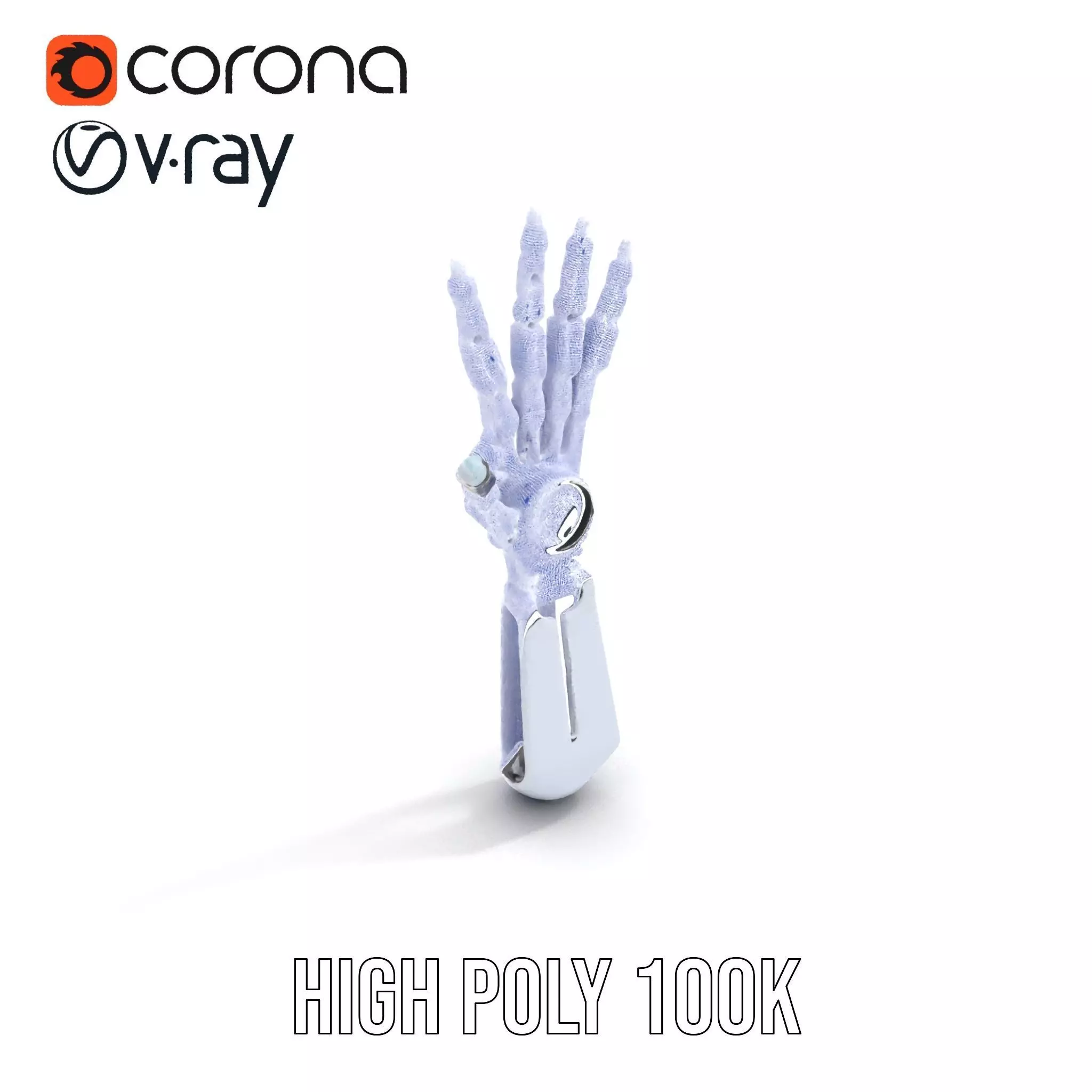 Futuristic Robotic Hand model pack with articulated fingers Low-poly 3D model_33