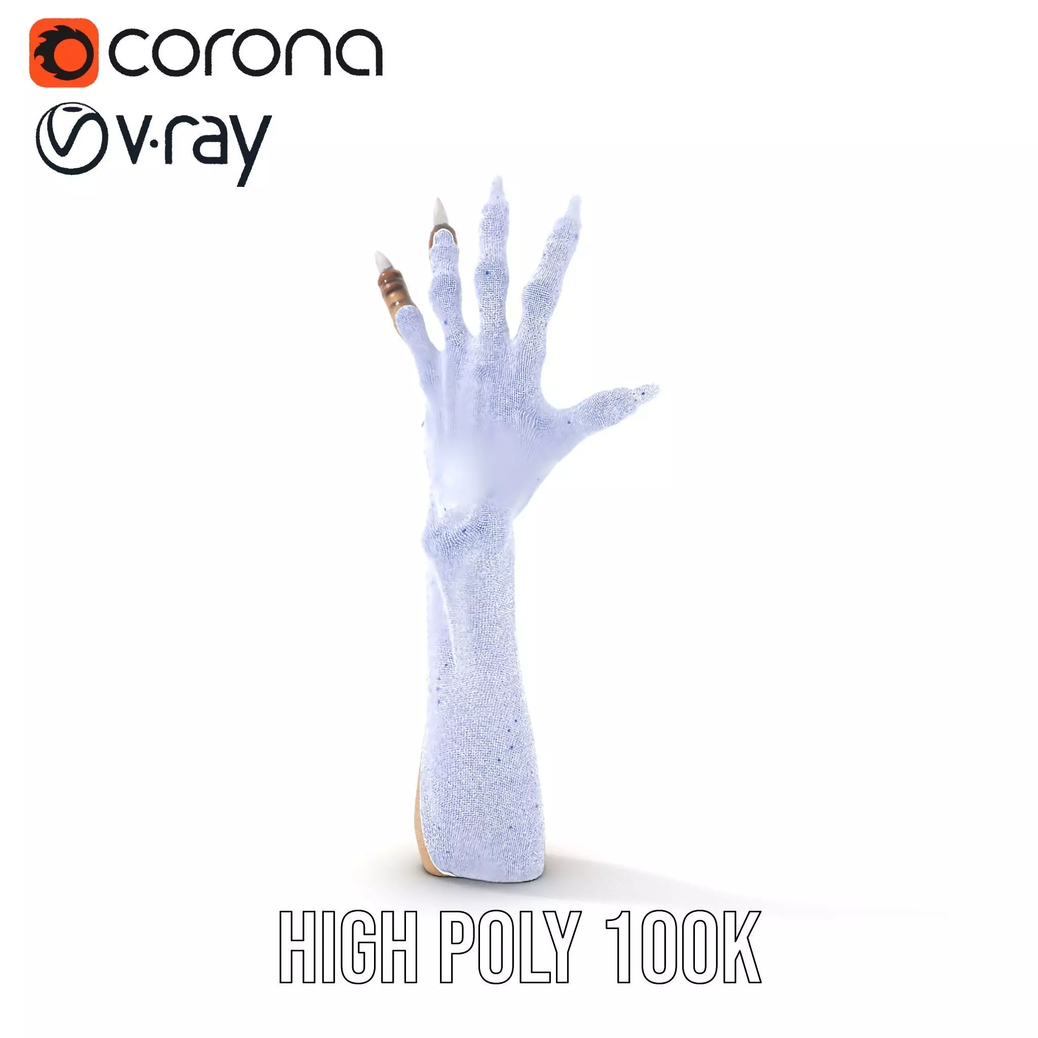 Mystical Hand with Tattoo and Claws Model Pack Low-poly 3D model_18