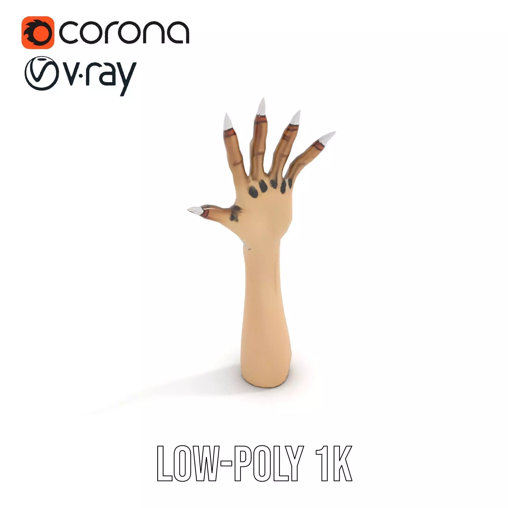 Mystical Hand with Tattoo and Claws Model Pack Low-poly 3D model_14