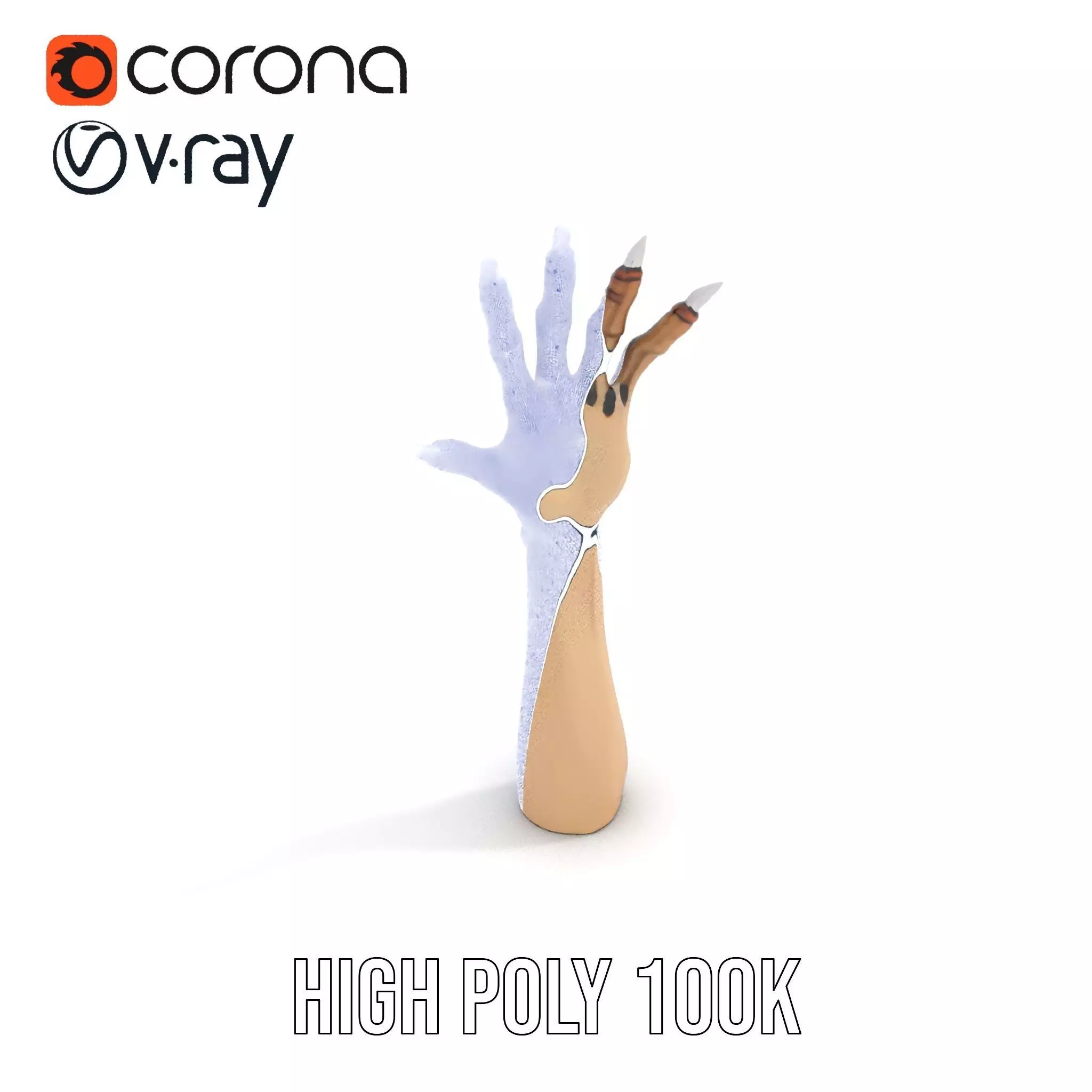 Mystical Hand with Tattoo and Claws Model Pack Low-poly 3D model_24