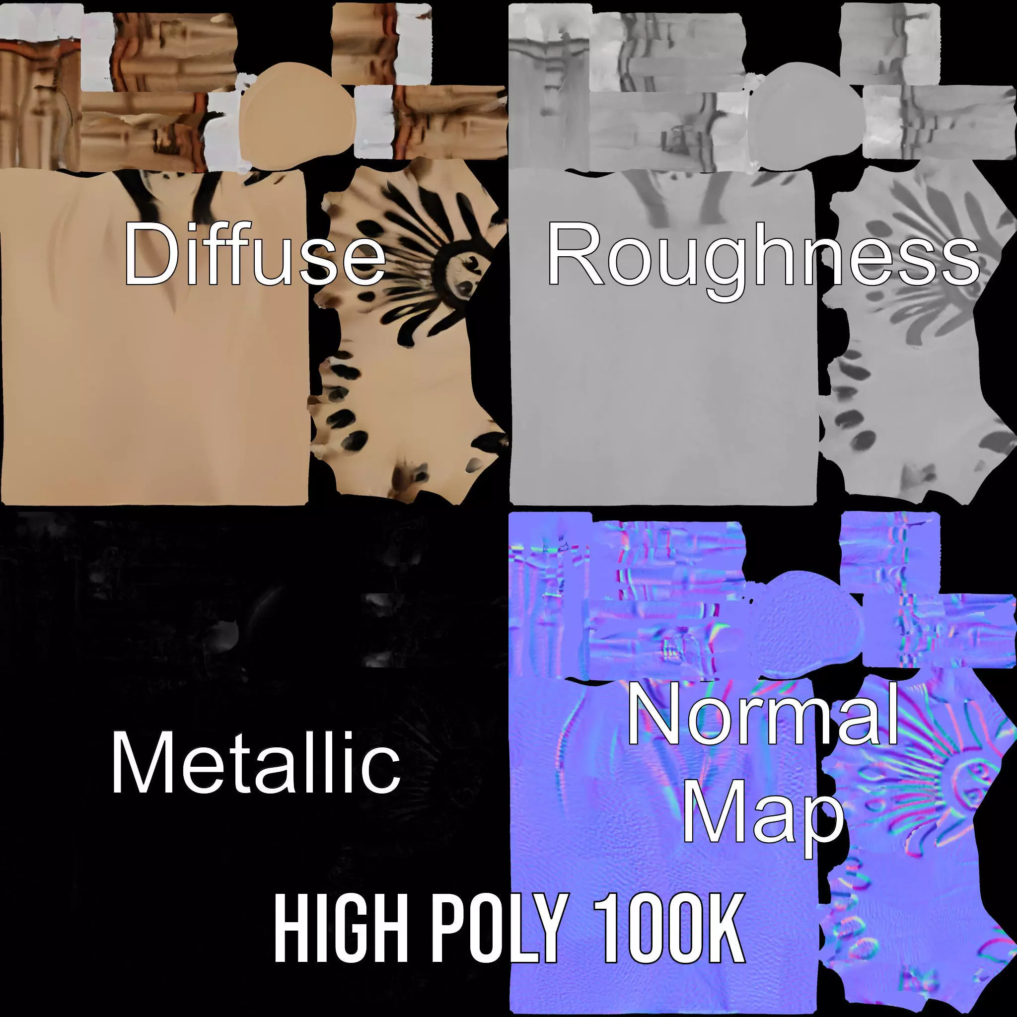 Mystical Hand with Tattoo and Claws Model Pack Low-poly 3D model_4