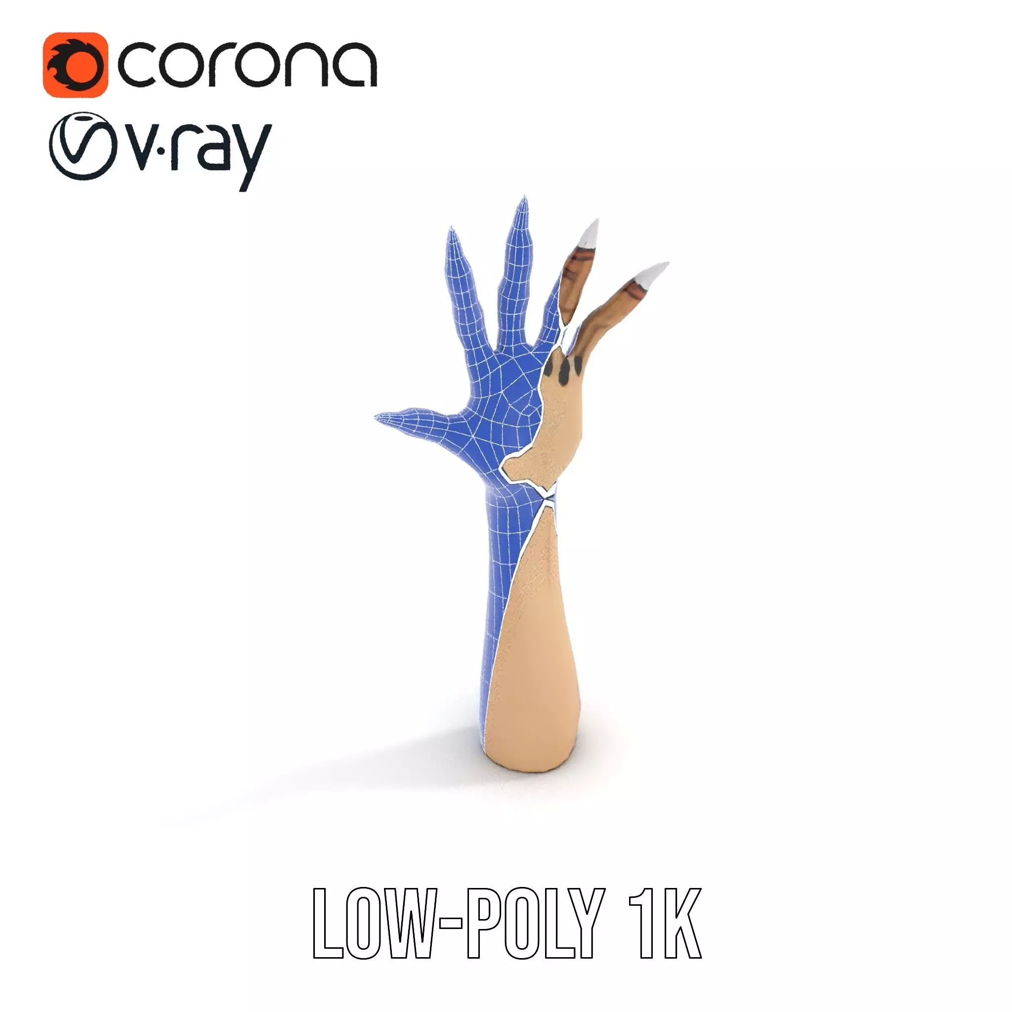 Mystical Hand with Tattoo and Claws Model Pack Low-poly 3D model_20