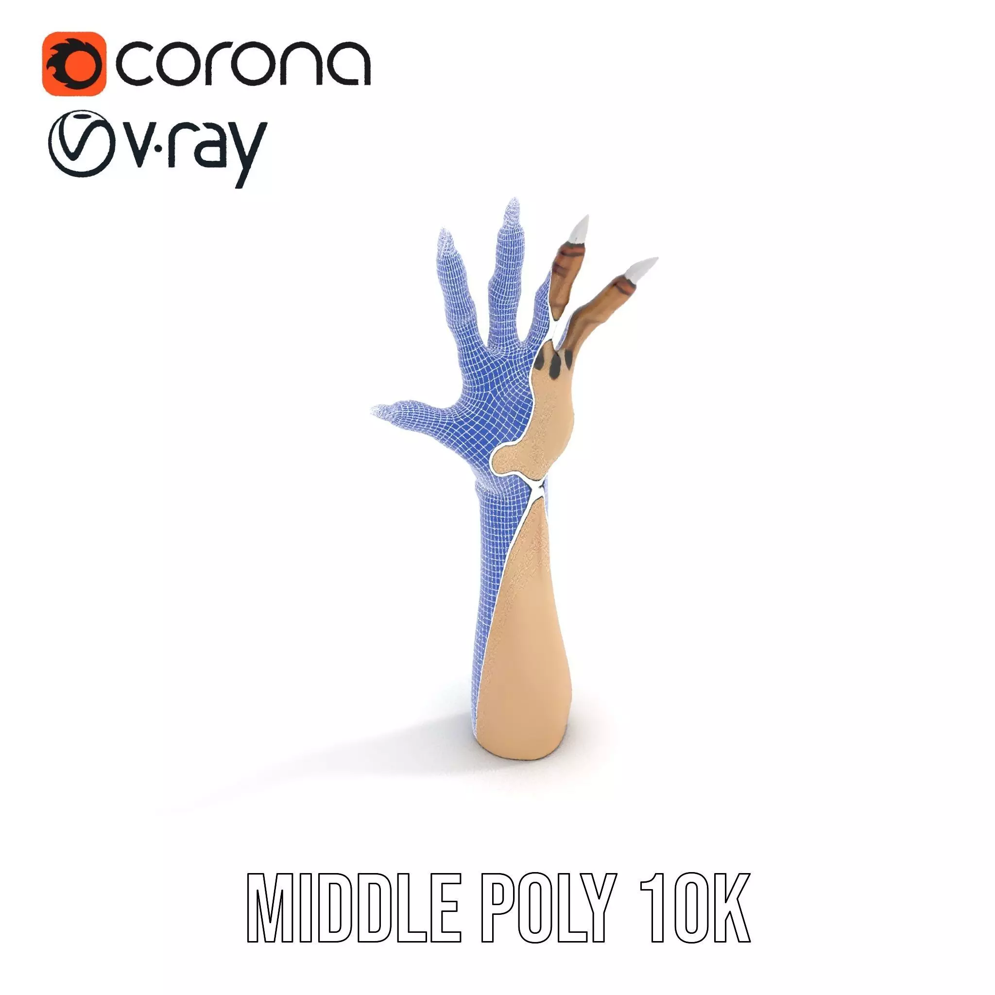 Mystical Hand with Tattoo and Claws Model Pack Low-poly 3D model_28