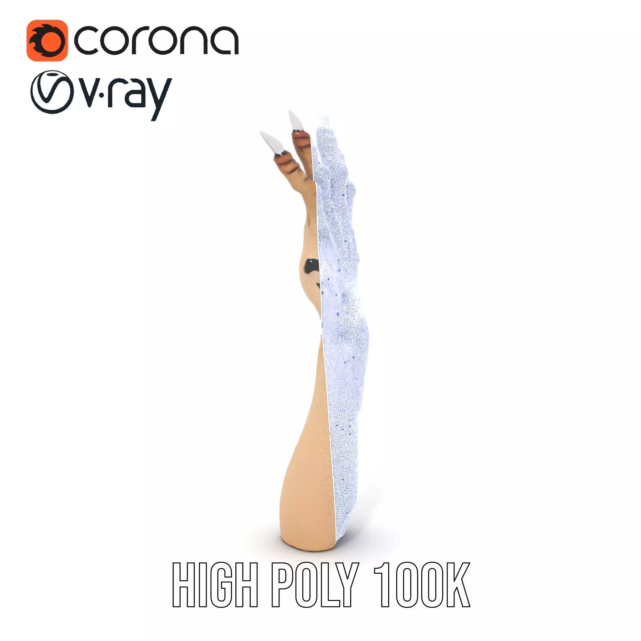 Mystical Hand with Tattoo and Claws Model Pack Low-poly 3D model_33