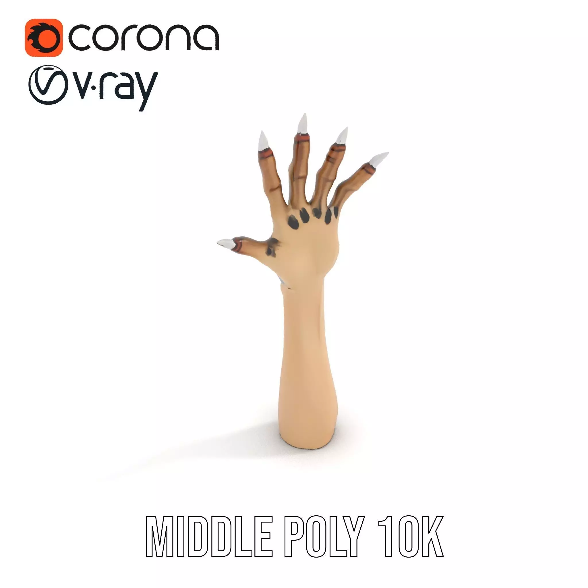 Mystical Hand with Tattoo and Claws Model Pack Low-poly 3D model_7