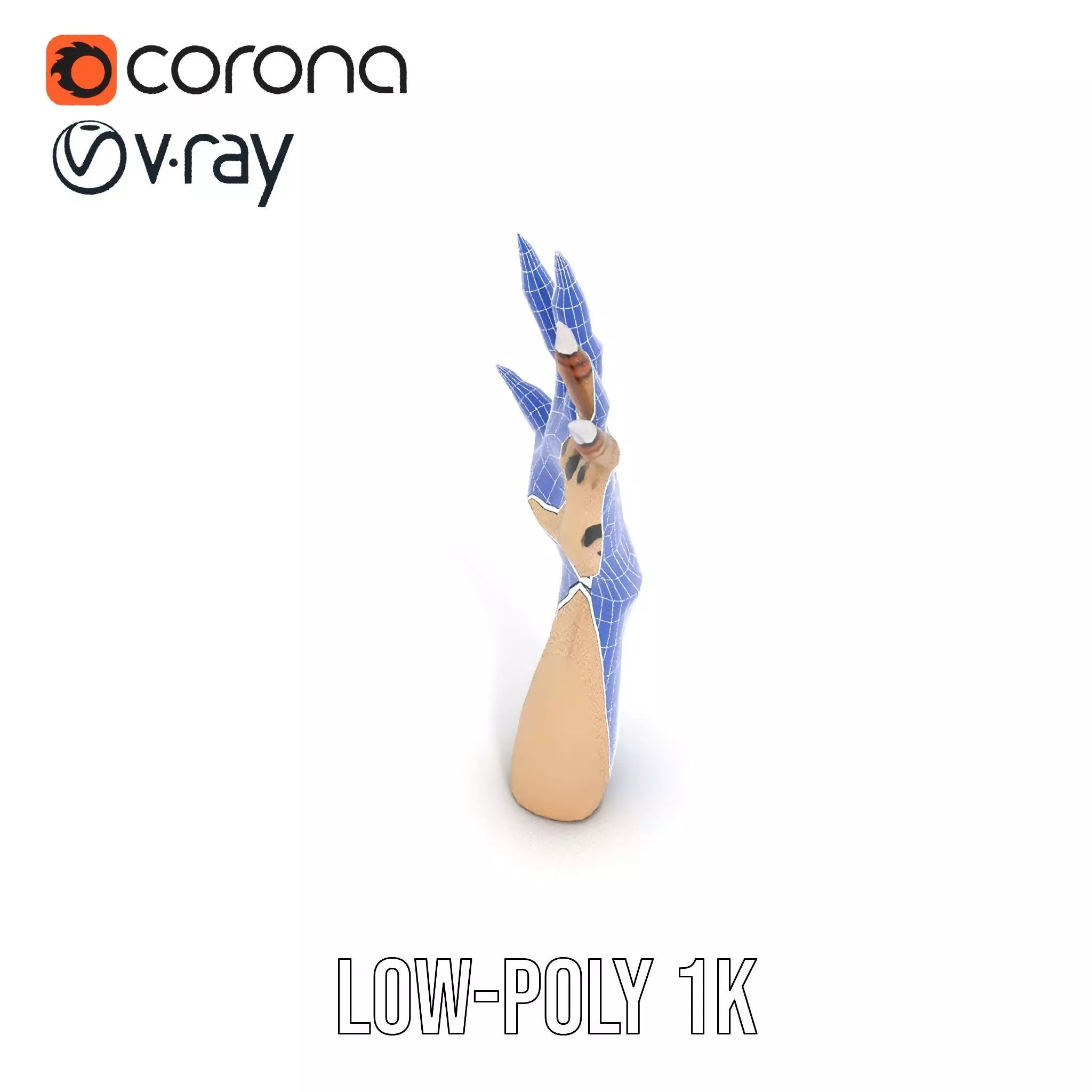 Mystical Hand with Tattoo and Claws Model Pack Low-poly 3D model_32
