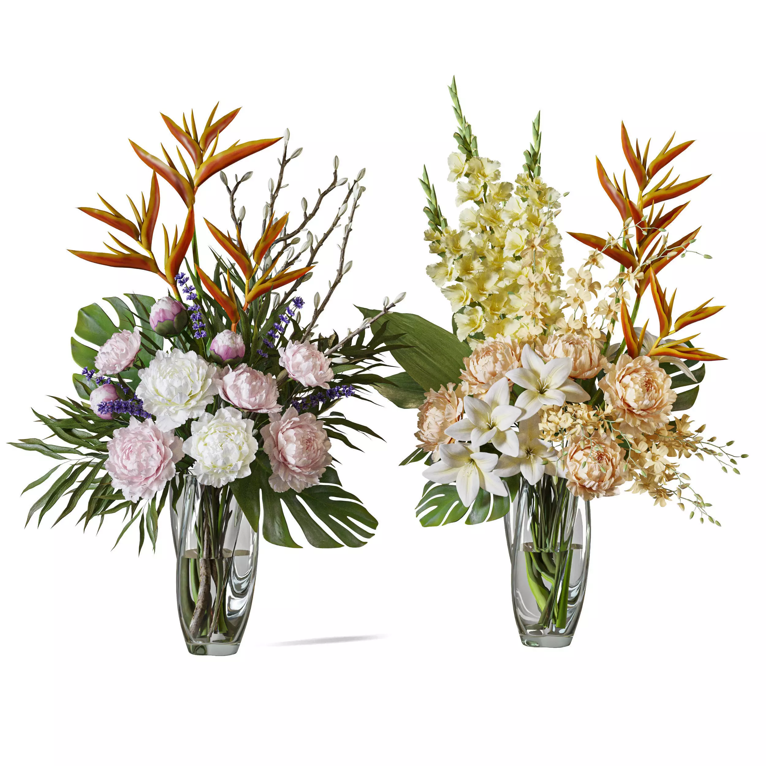 Flower Set 118 Bird of paradise 3D model