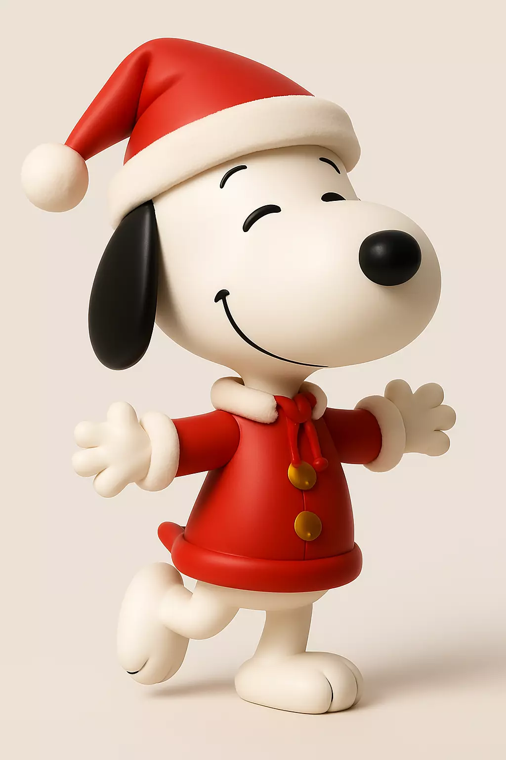 Snoopy as Santa Claus 3D print model_1