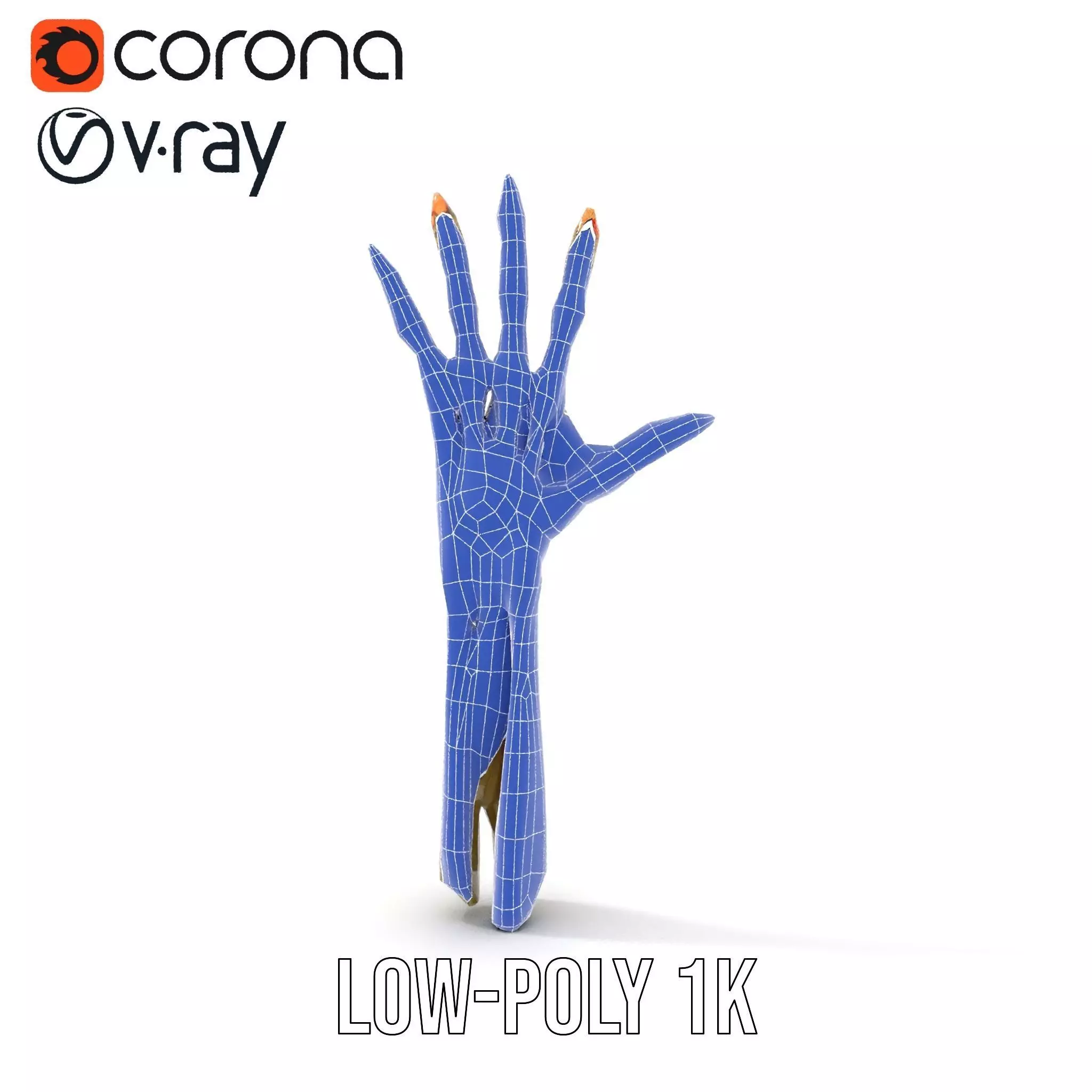 Skeletal Hand Model Pack for Fantasy and Horror Themes Low-poly 3D model_17