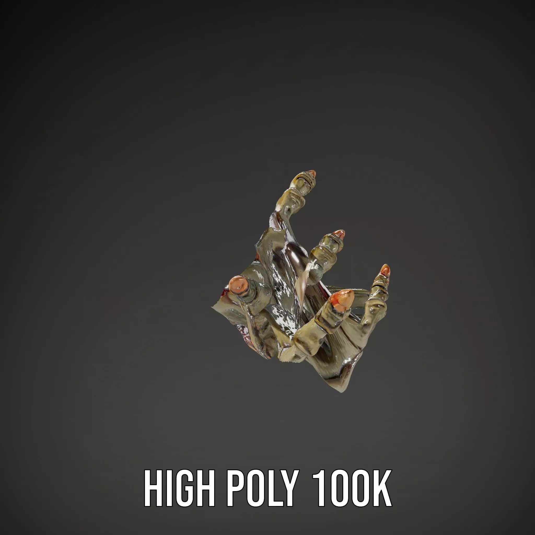 Skeletal Hand Model Pack for Fantasy and Horror Themes Low-poly 3D model_34