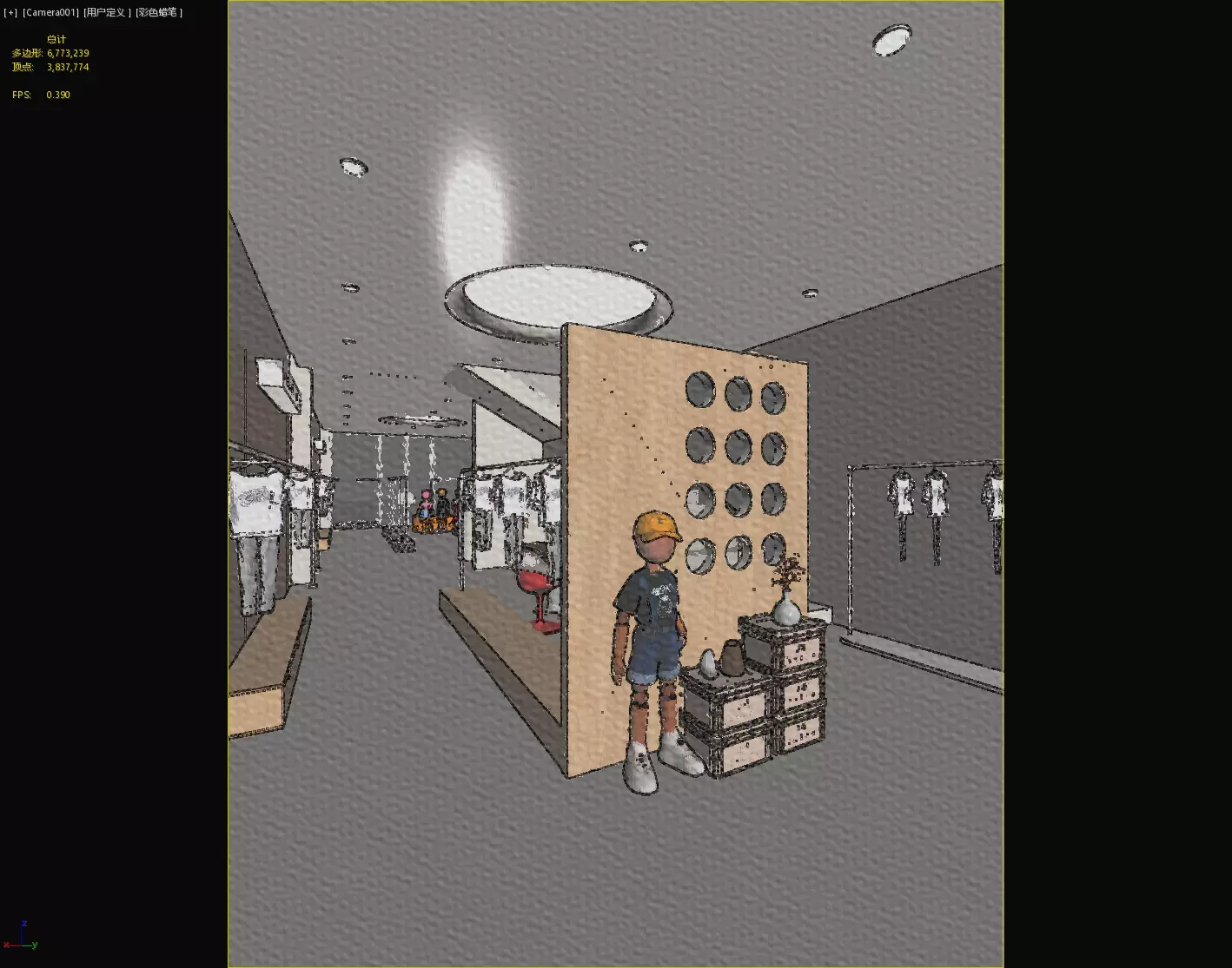 children Clothing store 3D model Low-poly 3D model_25