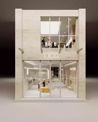 children Clothing store 3D model Low-poly 3D model