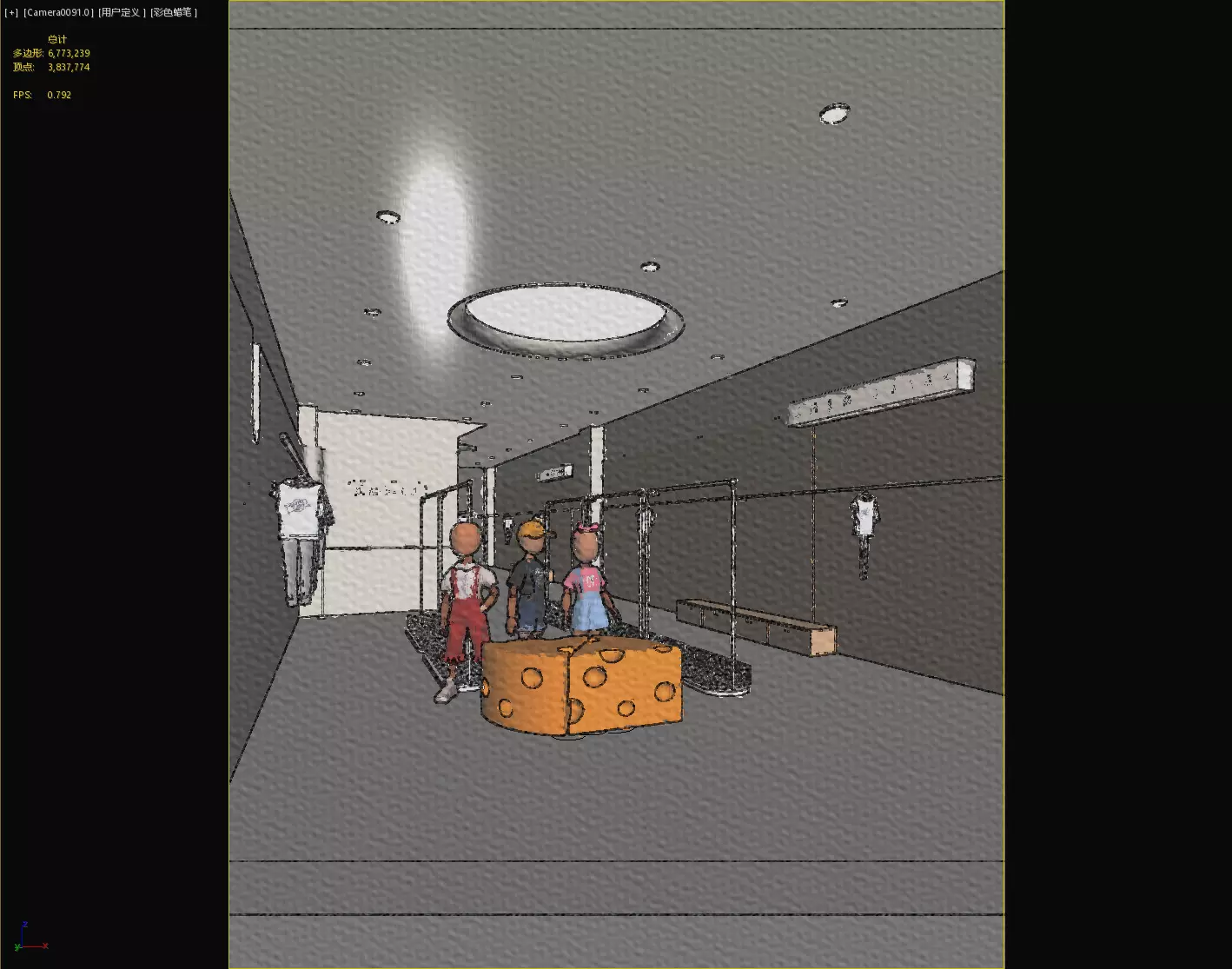 children Clothing store 3D model Low-poly 3D model_27