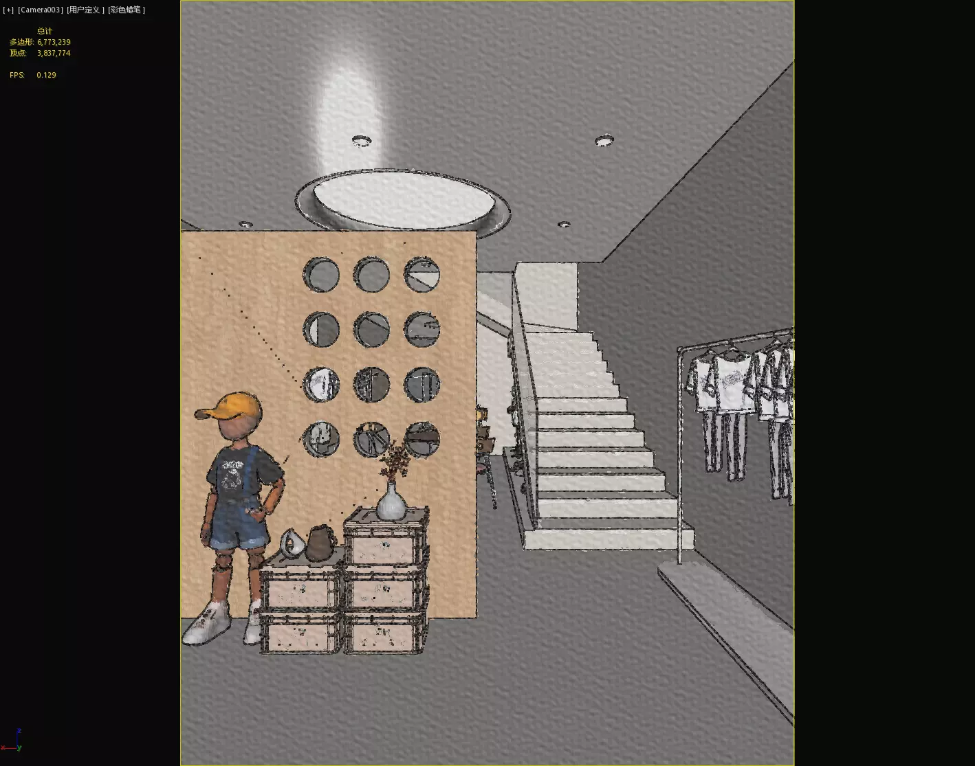 children Clothing store 3D model Low-poly 3D model_30