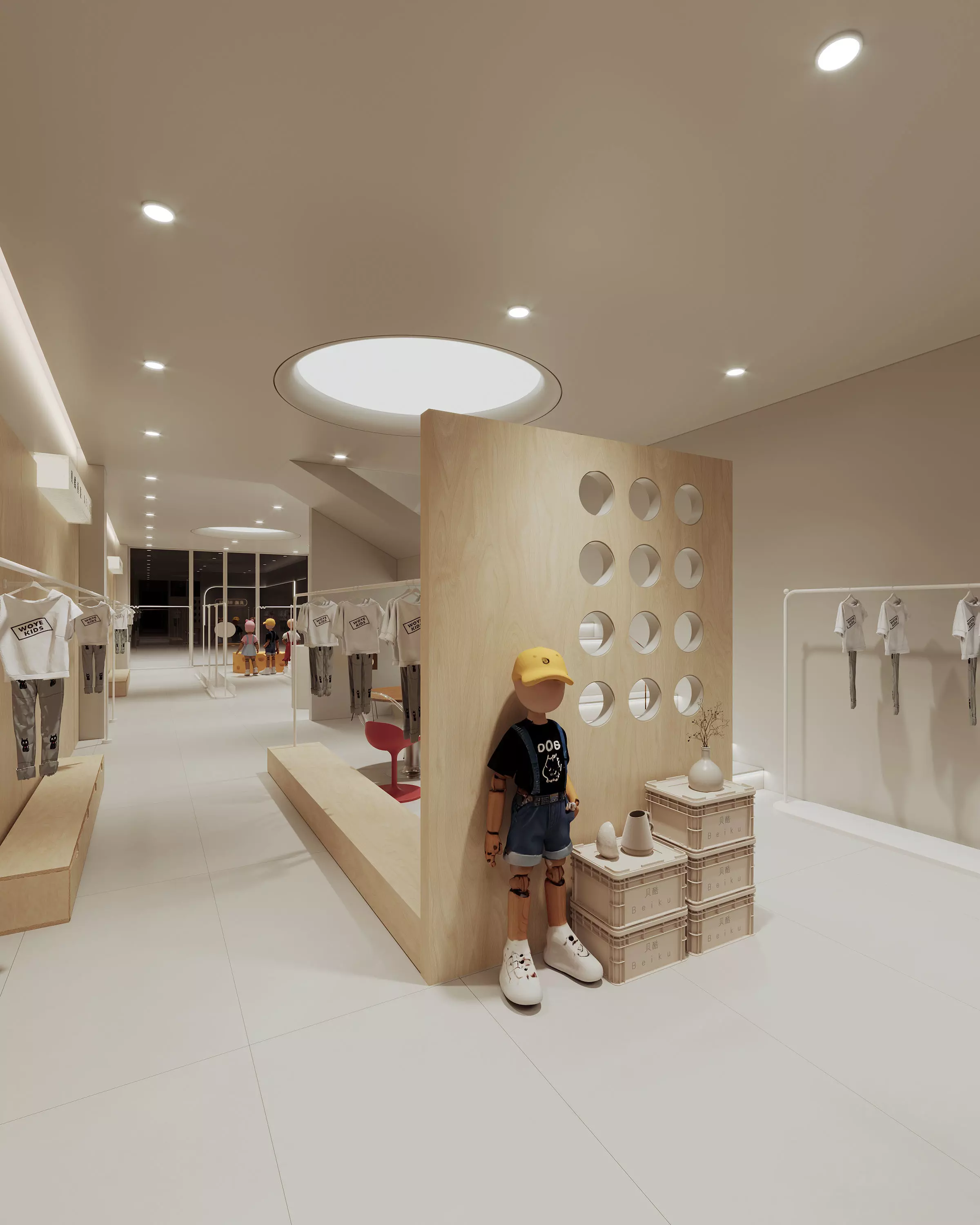 children Clothing store 3D model Low-poly 3D model_2