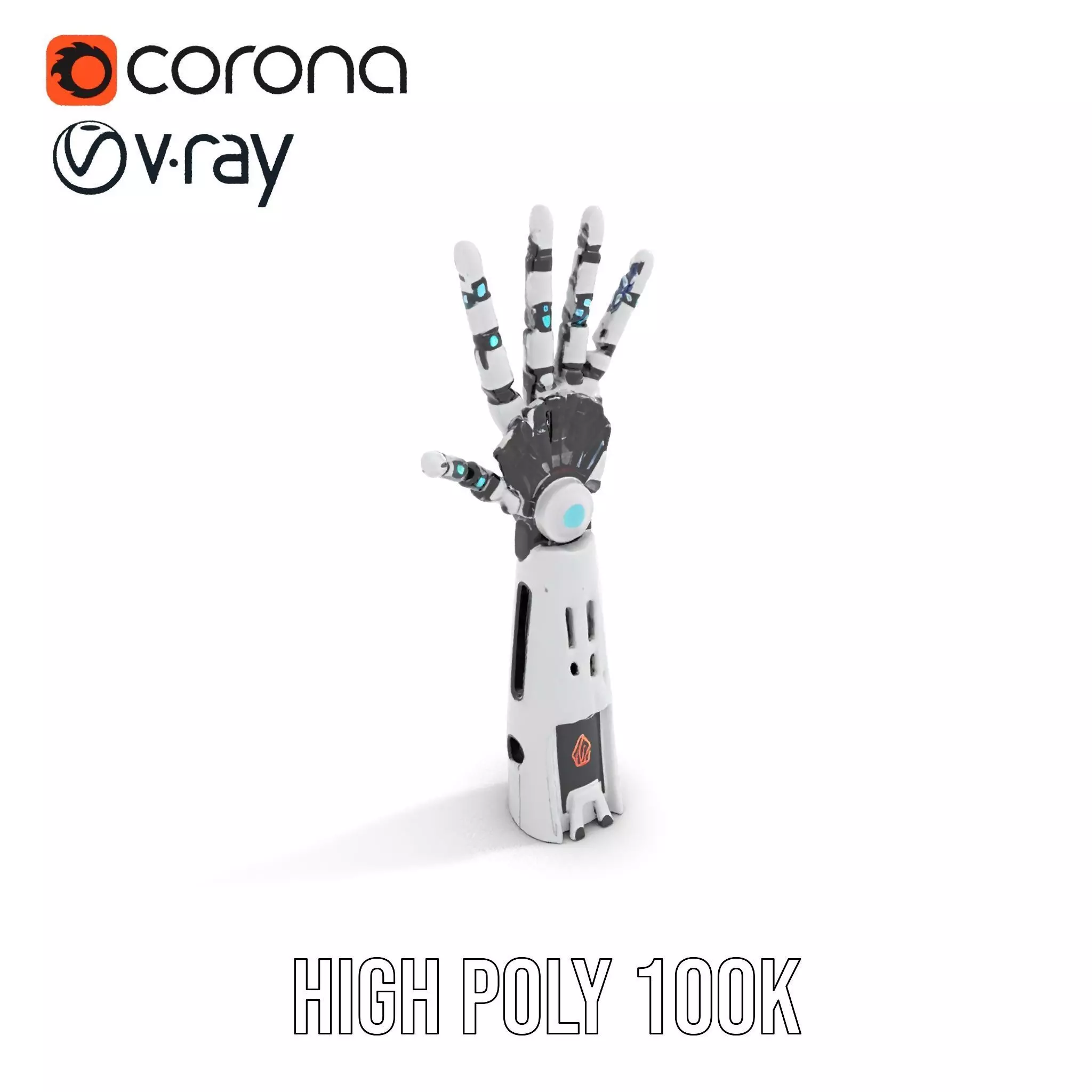 Futuristic Robotic Hand Model Pack Low-poly 3D model_18