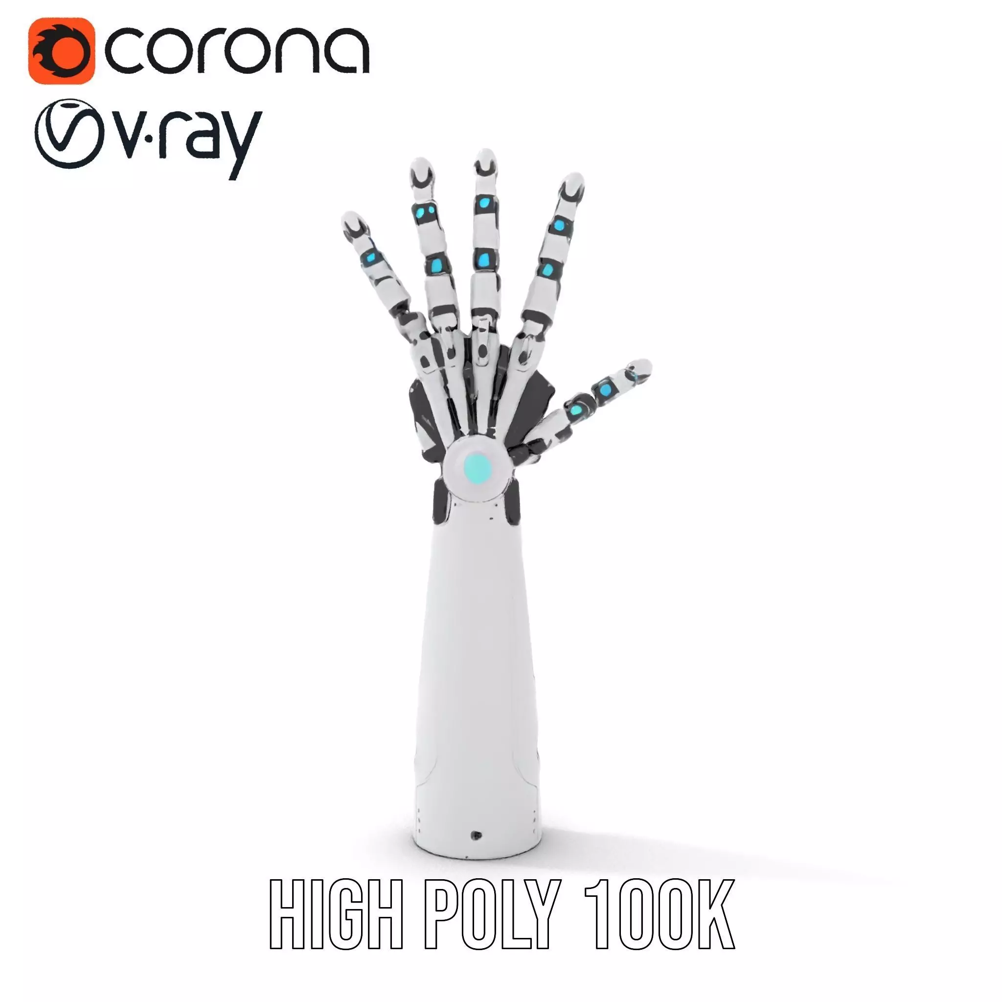 Futuristic Robotic Hand Model Pack Low-poly 3D model_21