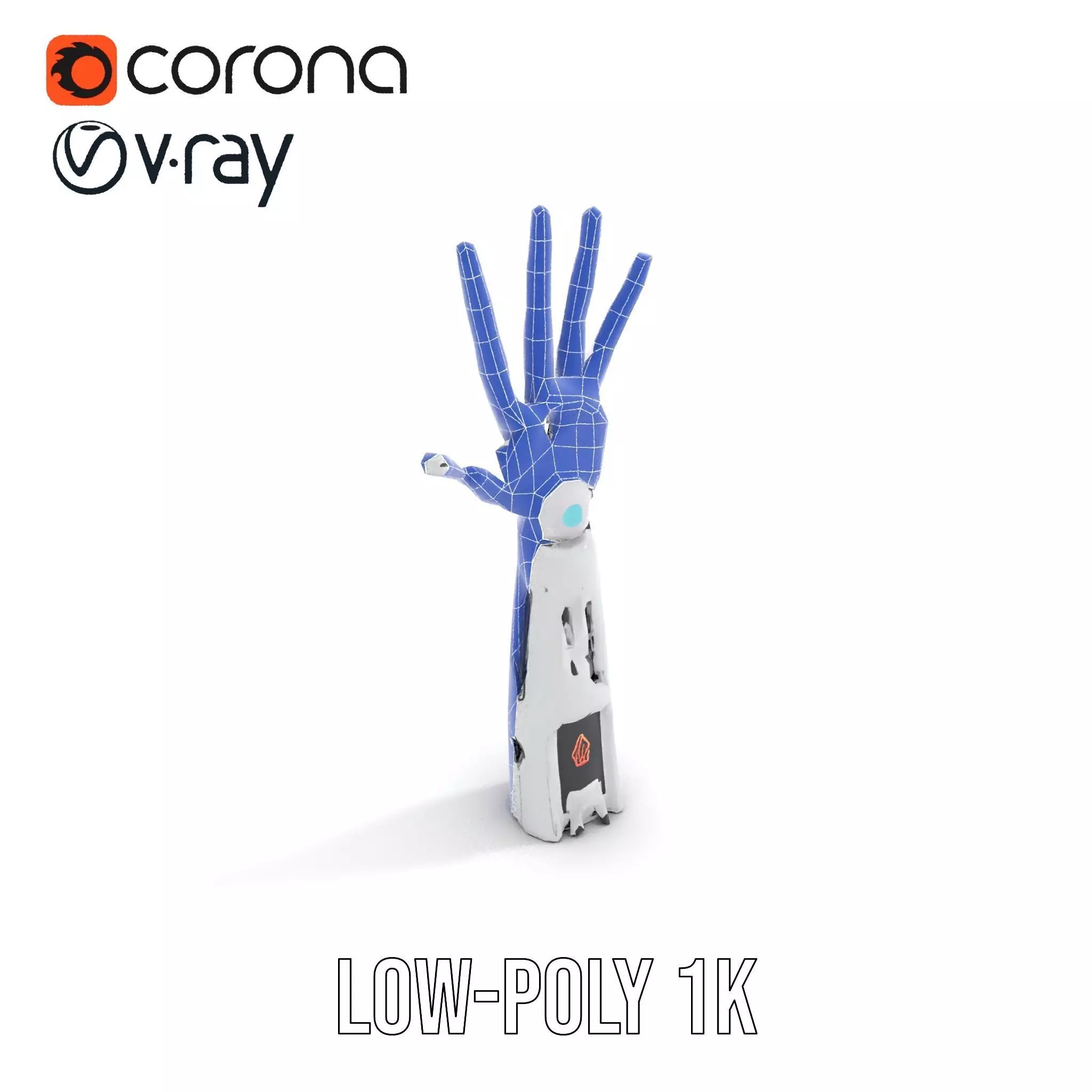 Futuristic Robotic Hand Model Pack Low-poly 3D model_17