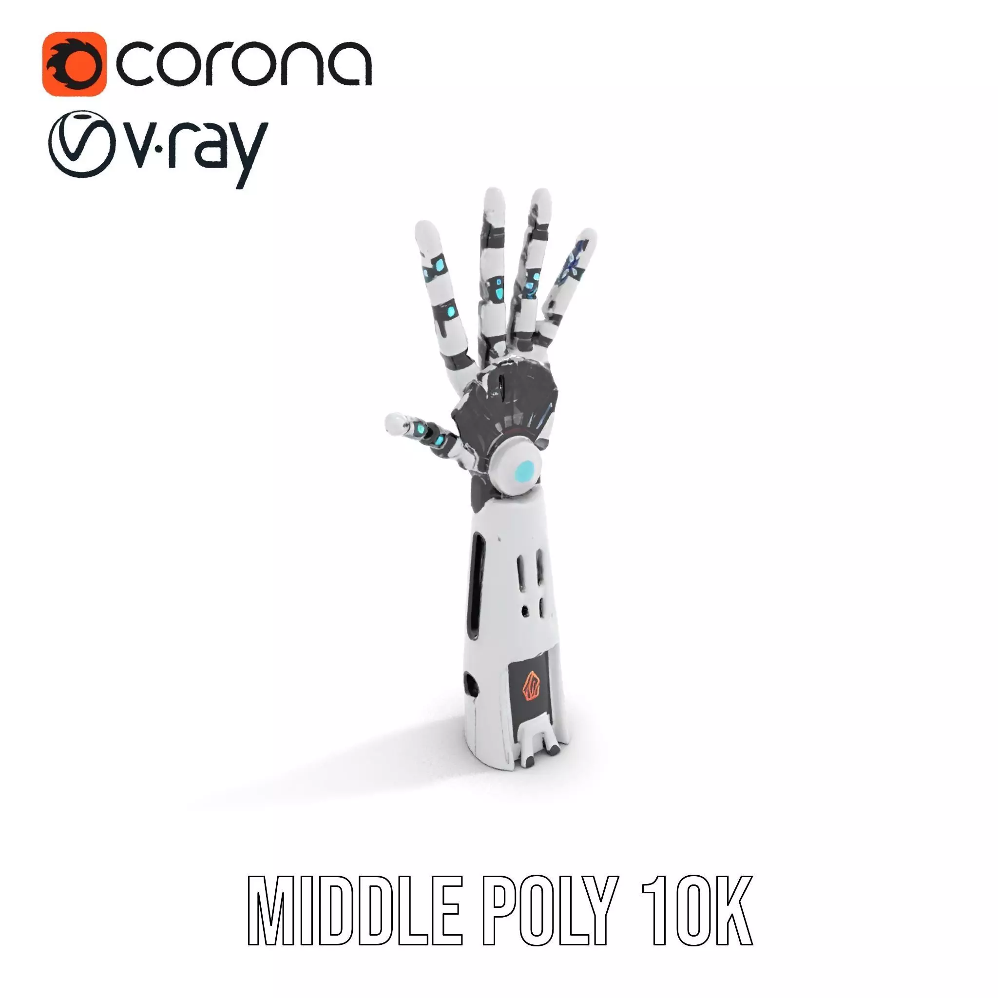 Futuristic Robotic Hand Model Pack Low-poly 3D model_10