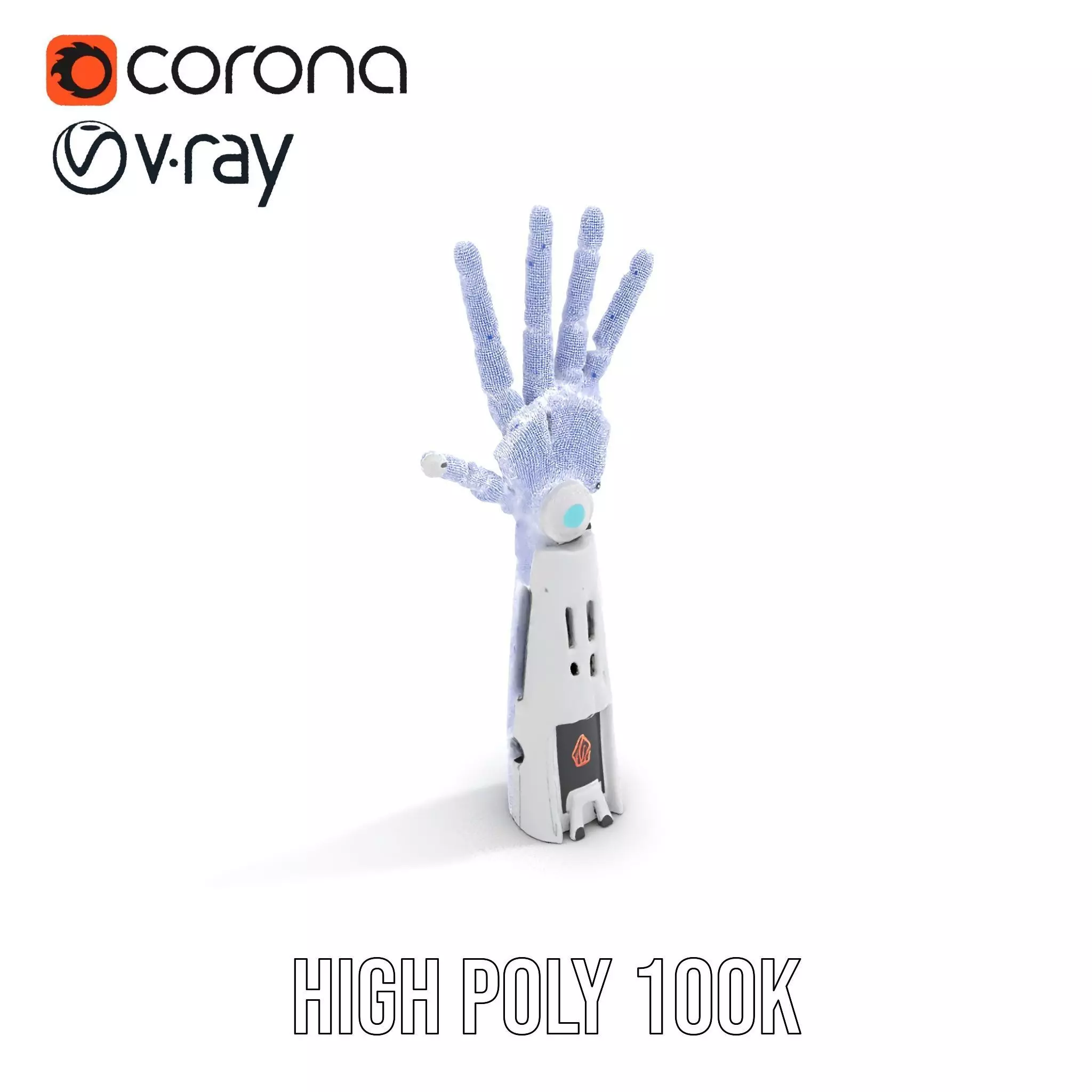 Futuristic Robotic Hand Model Pack Low-poly 3D model_29