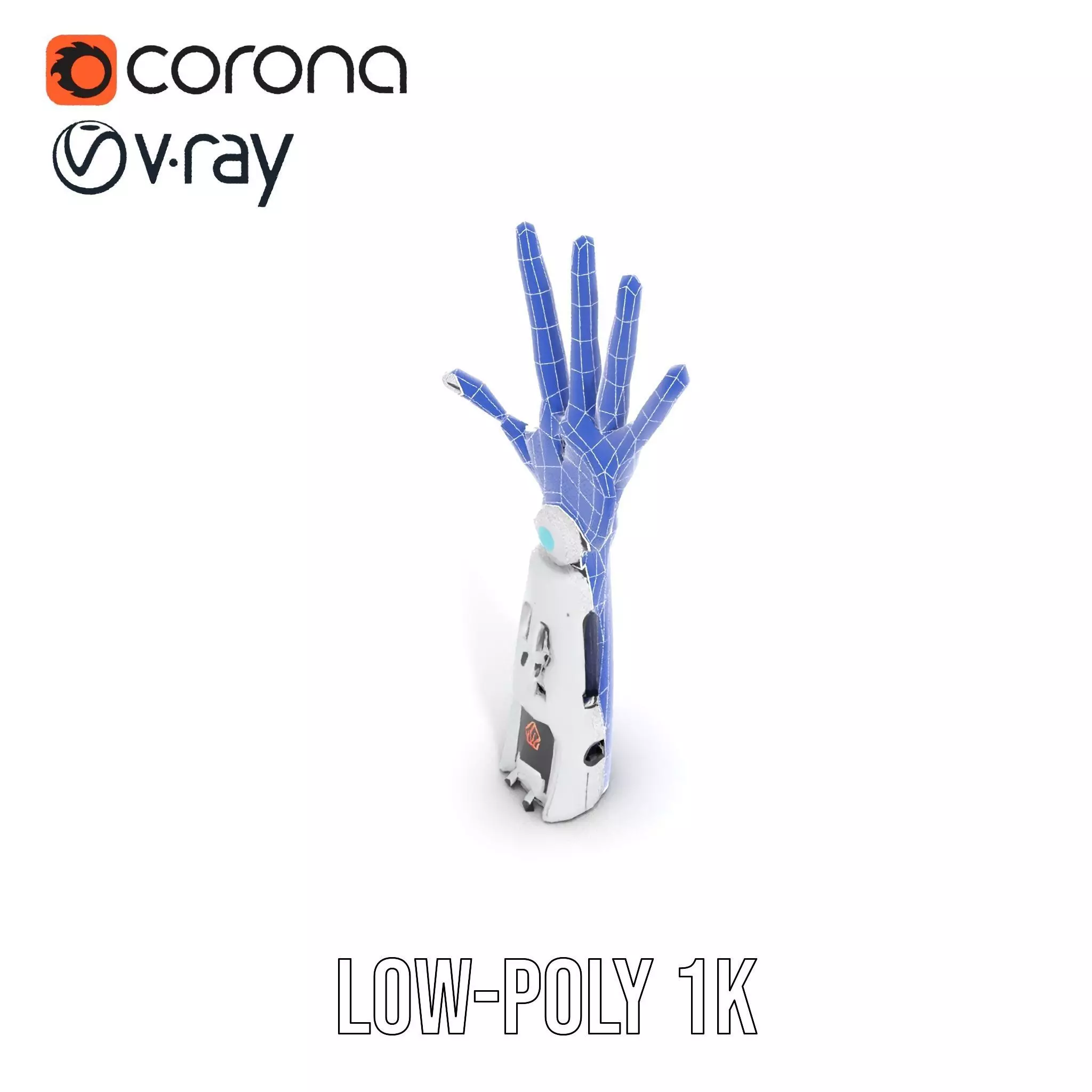 Futuristic Robotic Hand Model Pack Low-poly 3D model_25