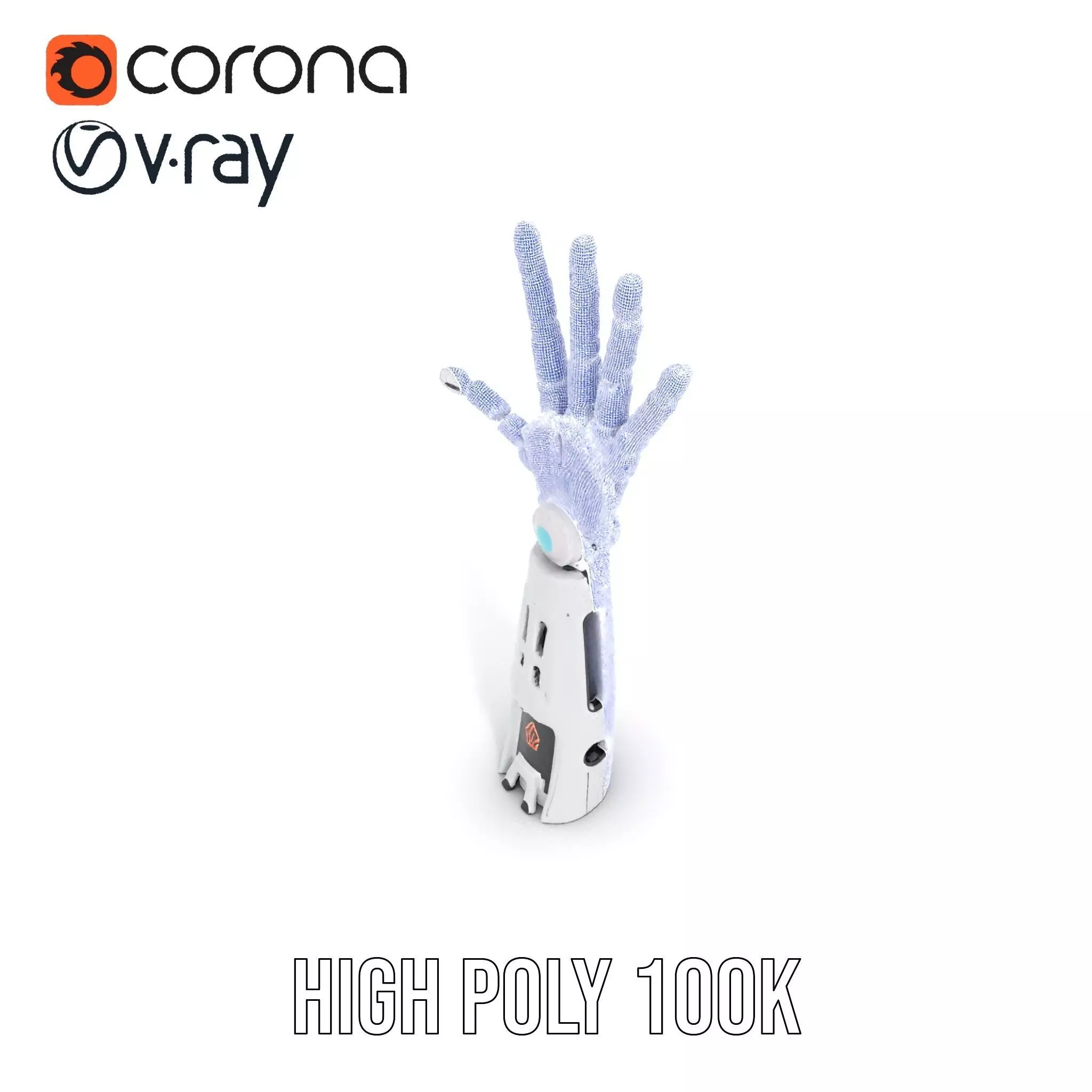 Futuristic Robotic Hand Model Pack Low-poly 3D model_32