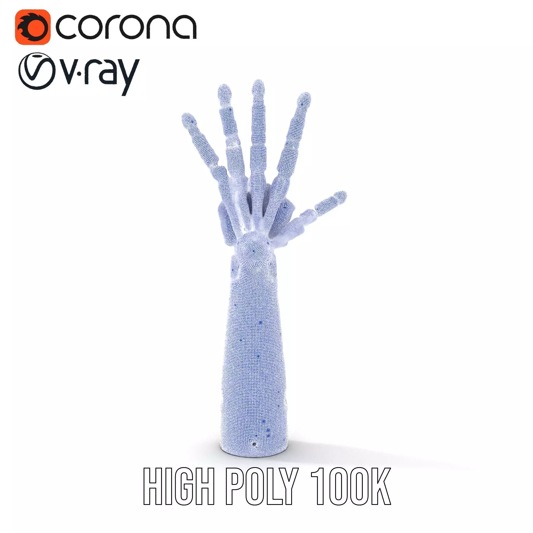 Futuristic Robotic Hand Model Pack Low-poly 3D model_33