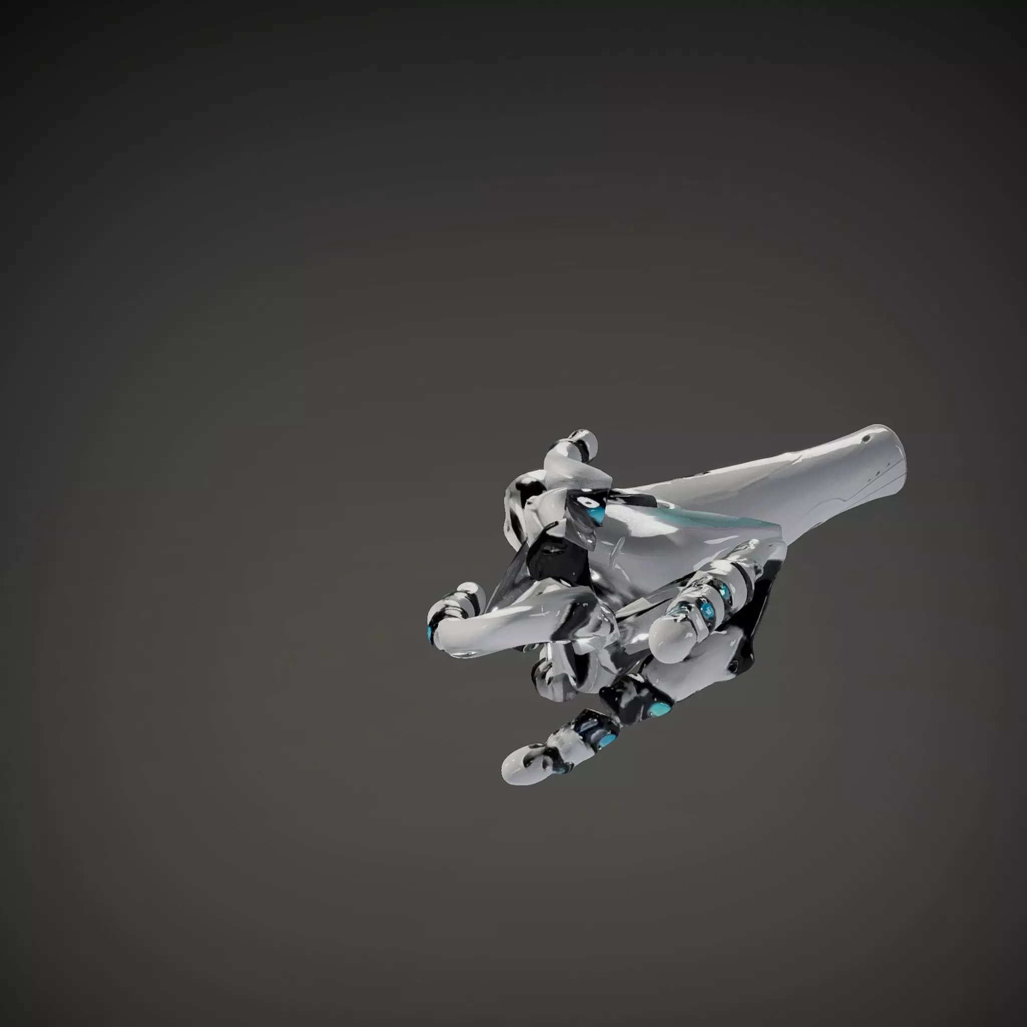 Futuristic Robotic Hand Model Pack Low-poly 3D model_35