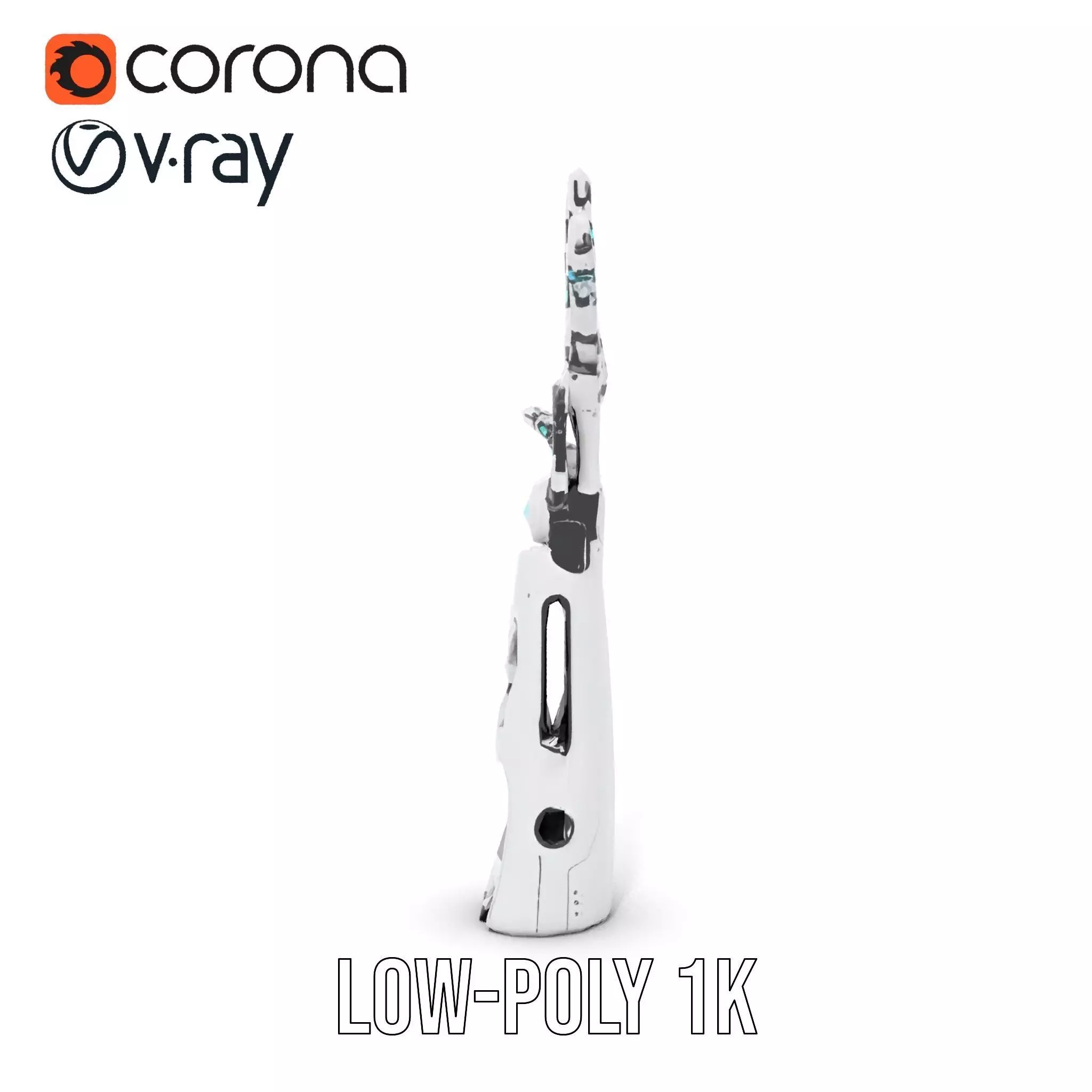 Futuristic Robotic Hand Model Pack Low-poly 3D model_28