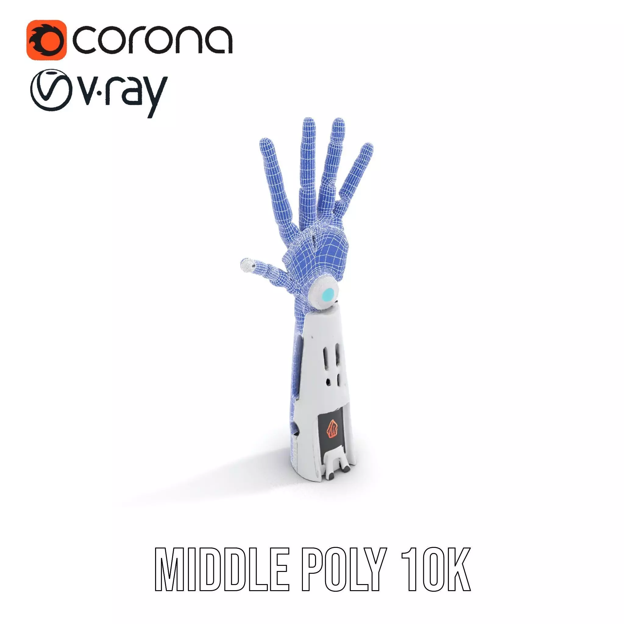 Futuristic Robotic Hand Model Pack Low-poly 3D model_19