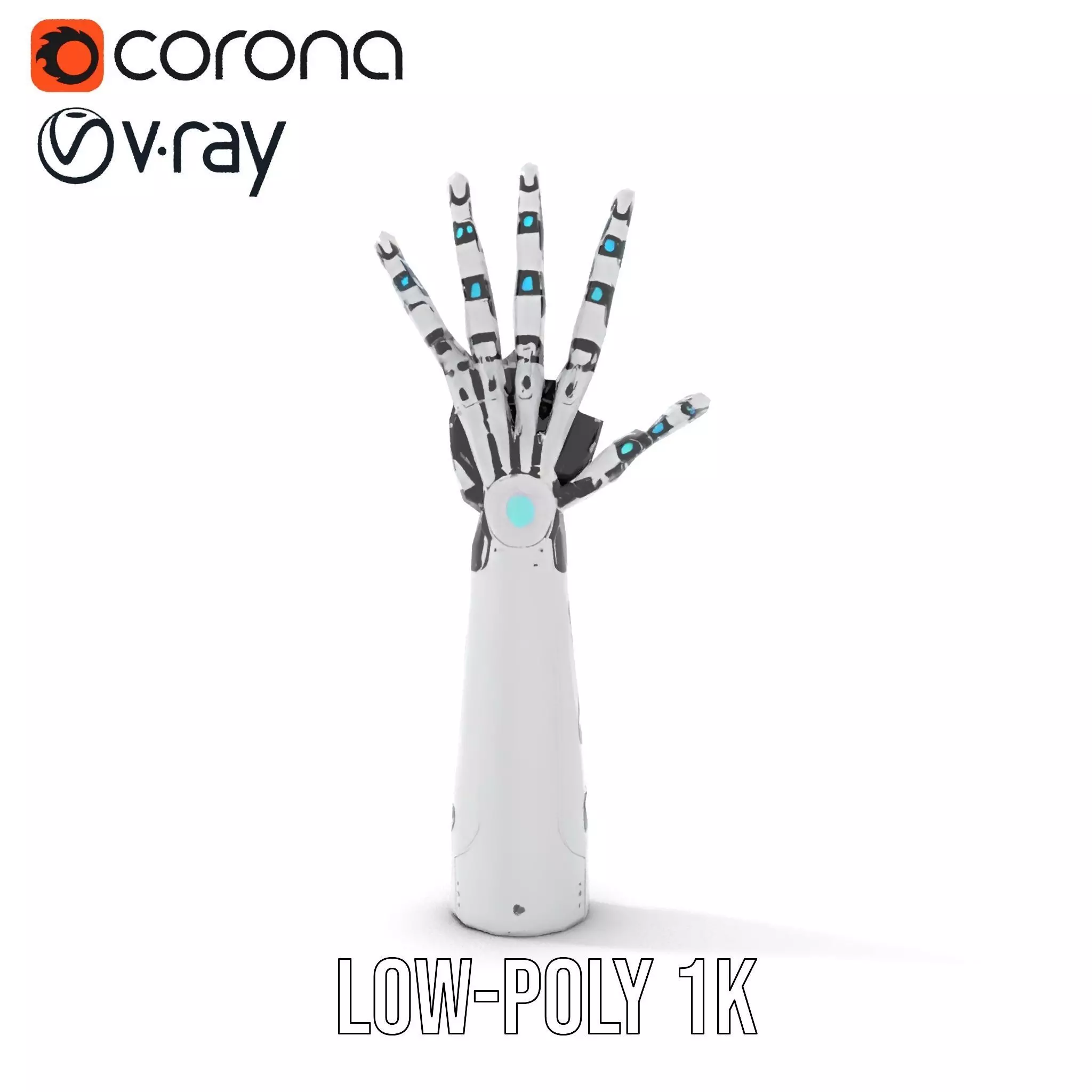 Futuristic Robotic Hand Model Pack Low-poly 3D model_9