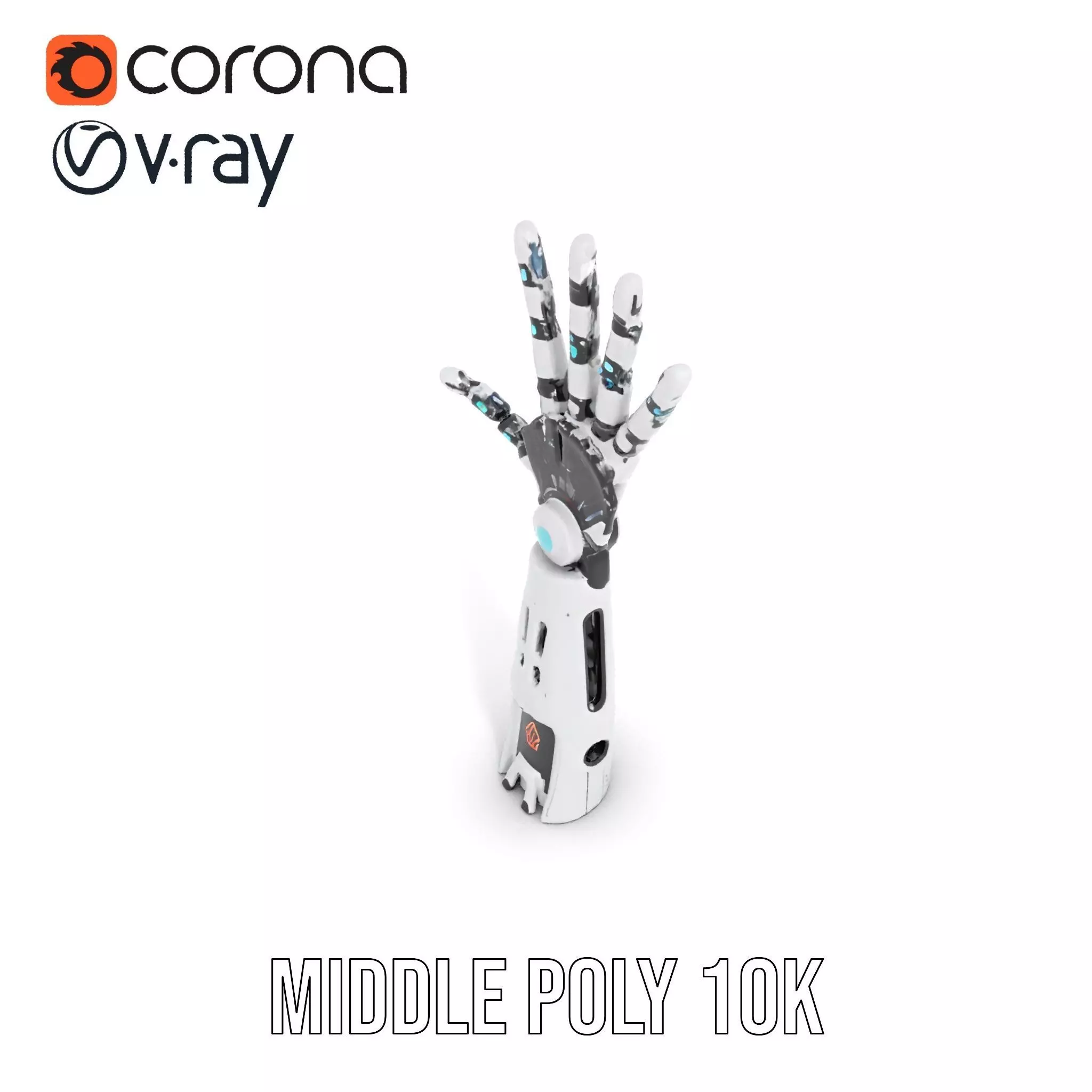 Futuristic Robotic Hand Model Pack Low-poly 3D model_13
