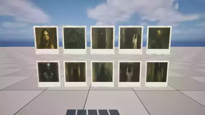 Horror Polaroids Low-poly 3D model